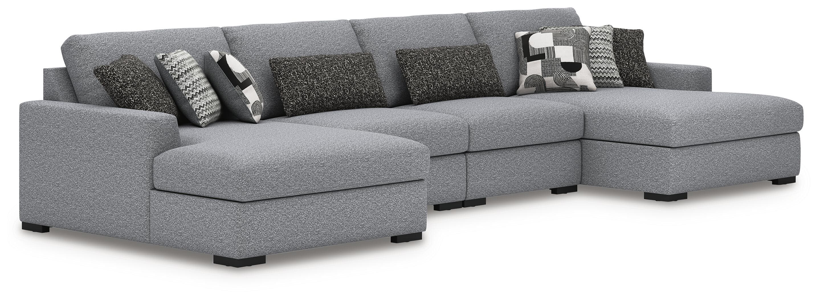 Bealton - 4-Piece Sectional With Double Chaise - Salt And Pepper