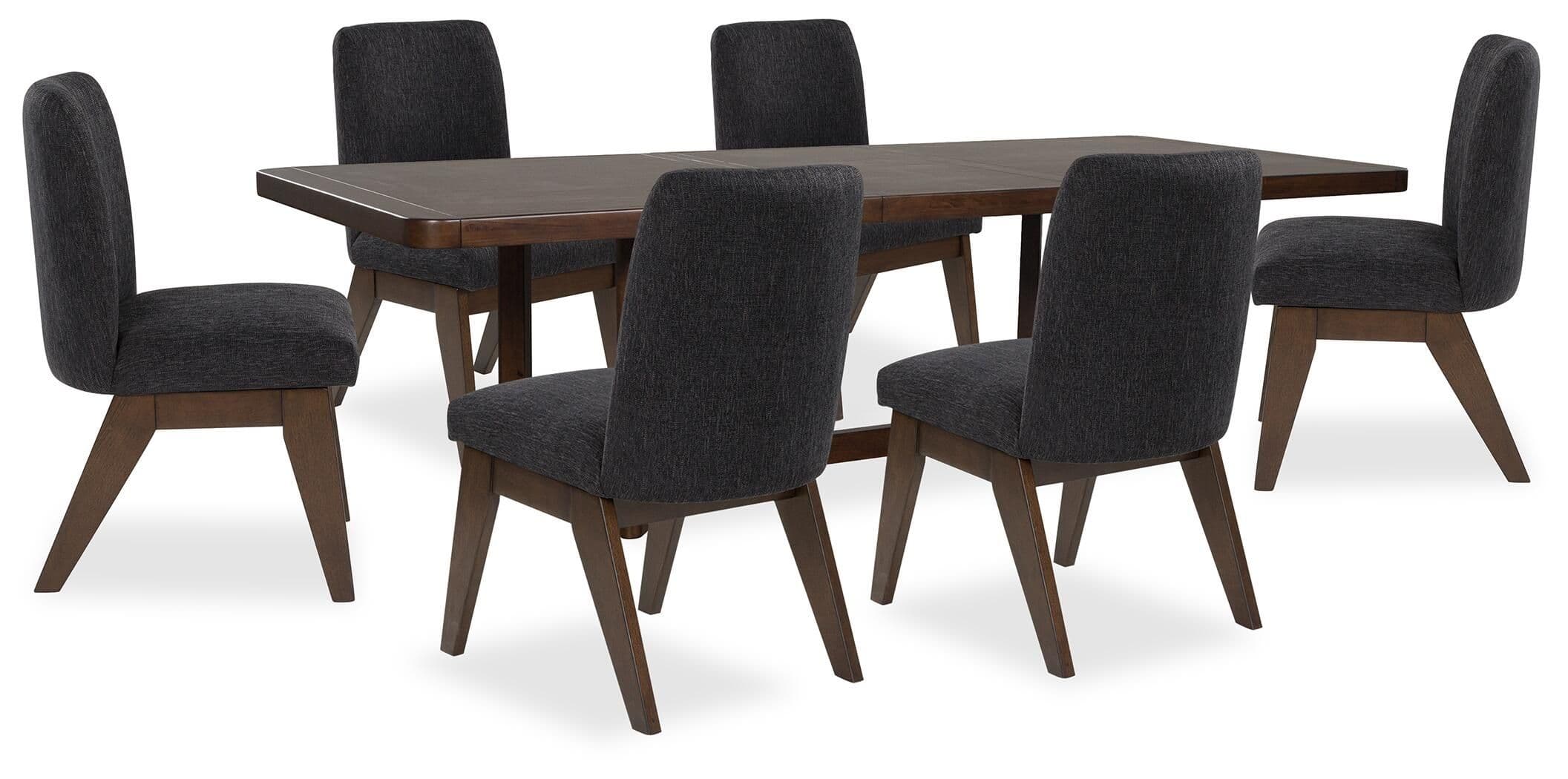 Dilenno - 7 Pc. - Extension Dining Table And 6 Chairs - Dark Brown