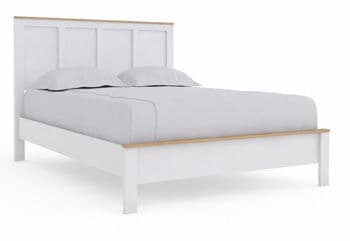 Kerisden - Queen Panel Complete Bed Frame - White / Brown