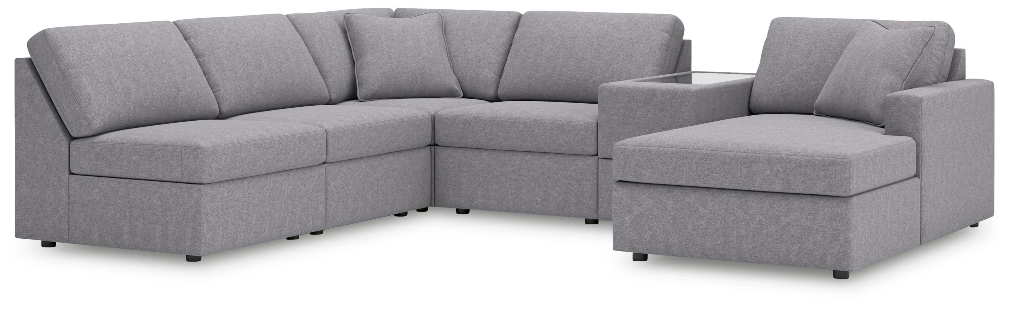 6-Piece Sectional With Raf Corner Chaise And Storage Console