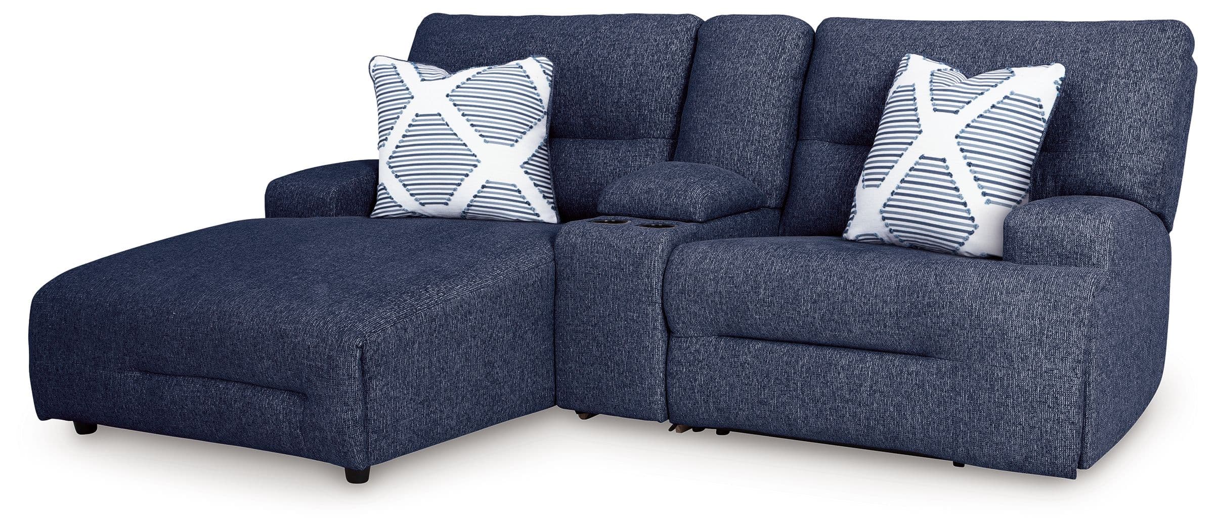 3-Piece Power Reclining Sectional Sofa With Laf Chaise · Navy