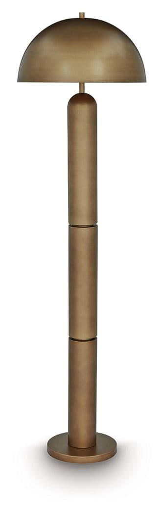 Metal Floor Lamp · Antique Gold Finish