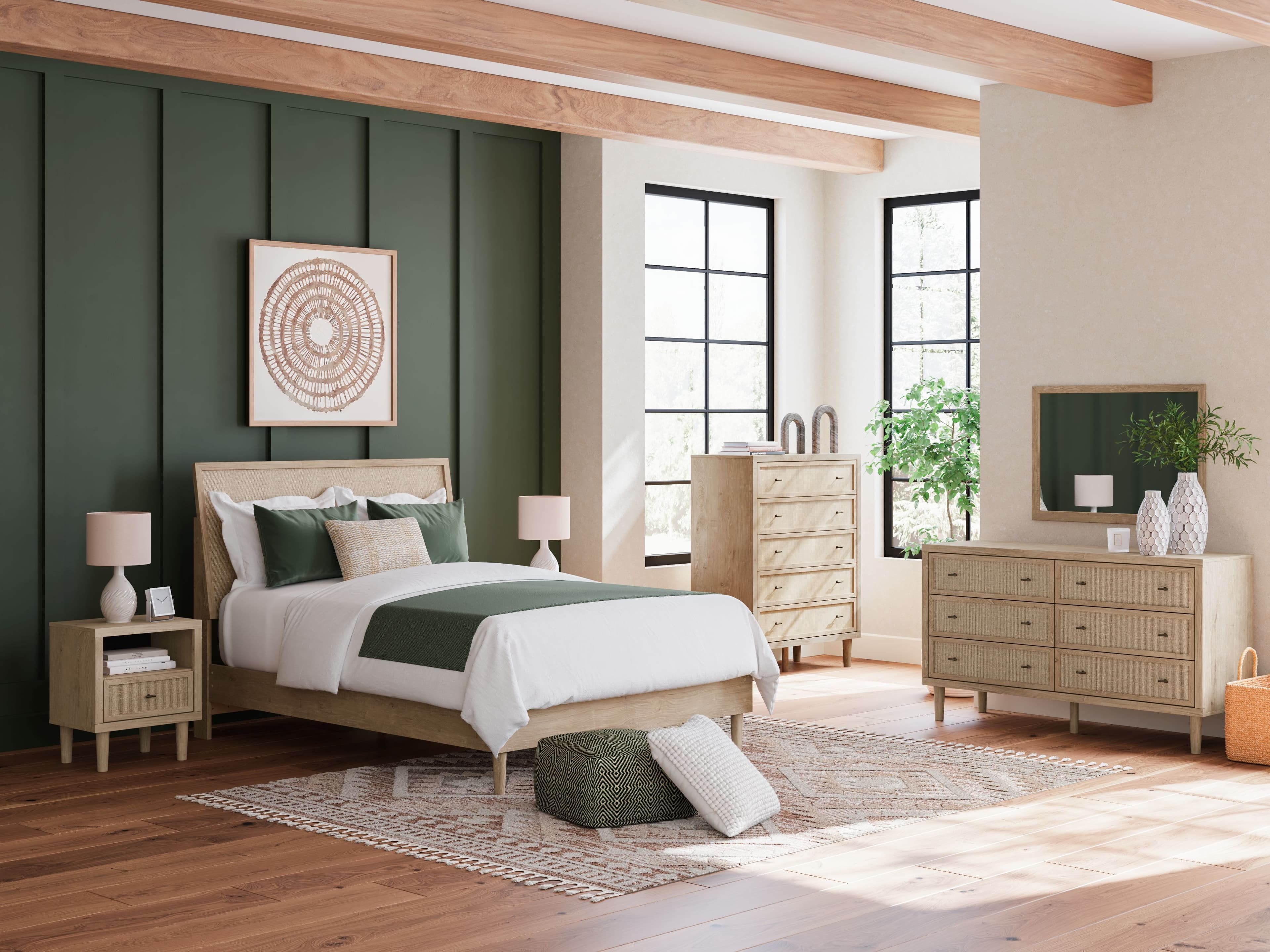 8 Pc. · Dresser, Mirror, Chest, Queen Panel Bed, 2 Nightstands