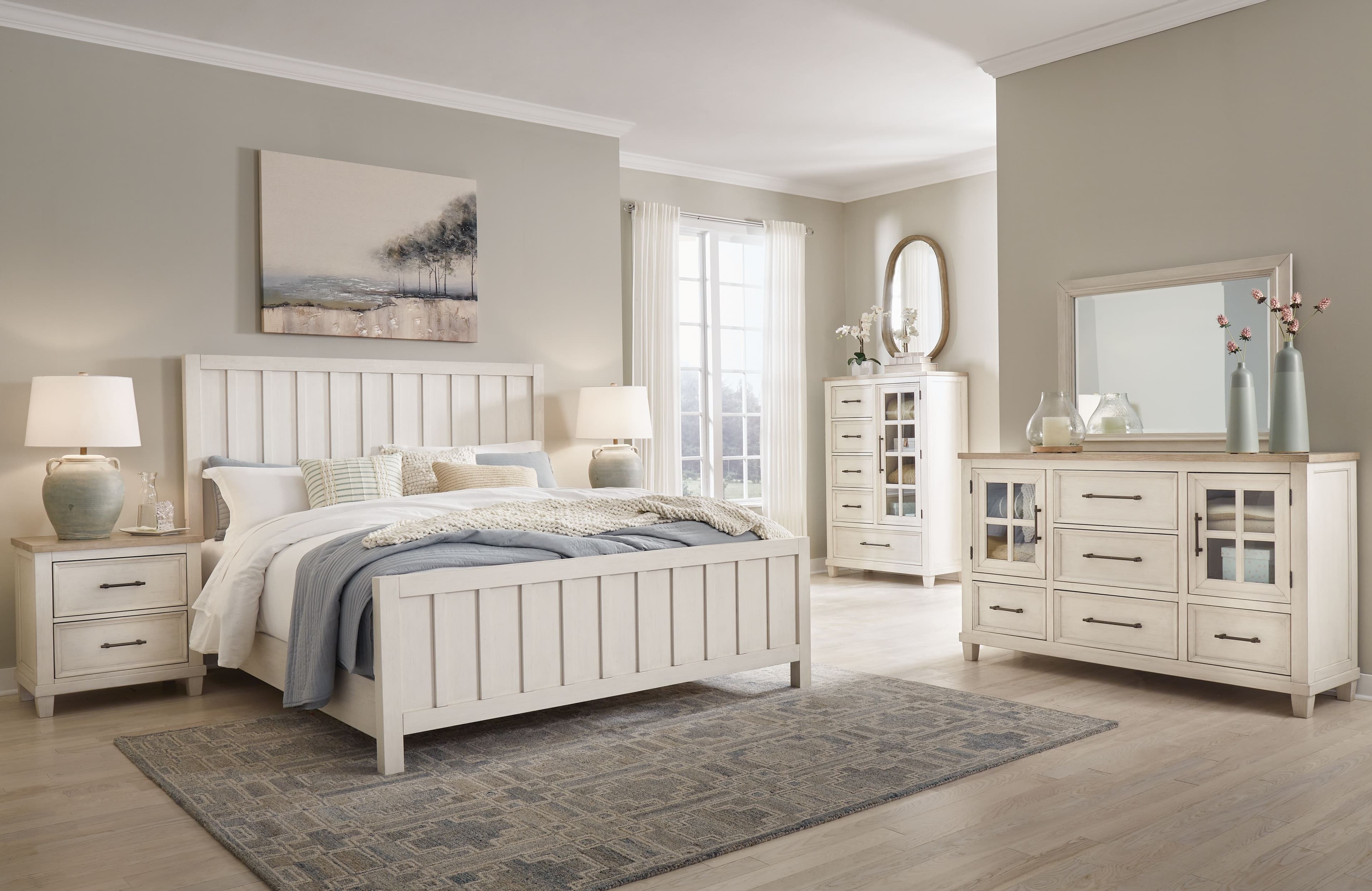 7 Pc. · Dresser, Mirror, Chest, Queen Panel Bed, 2 Nightstands