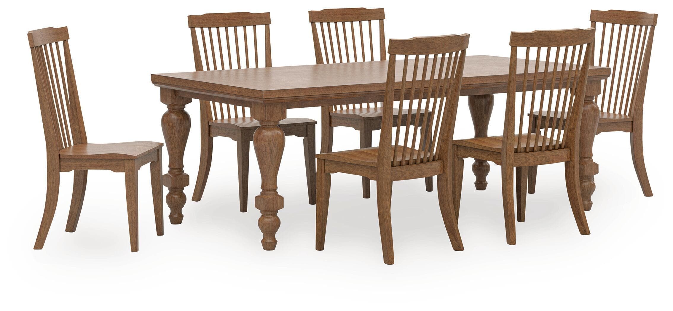 Greddinton - 7 Pc. - Dining Table And 6 Chairs - Brown