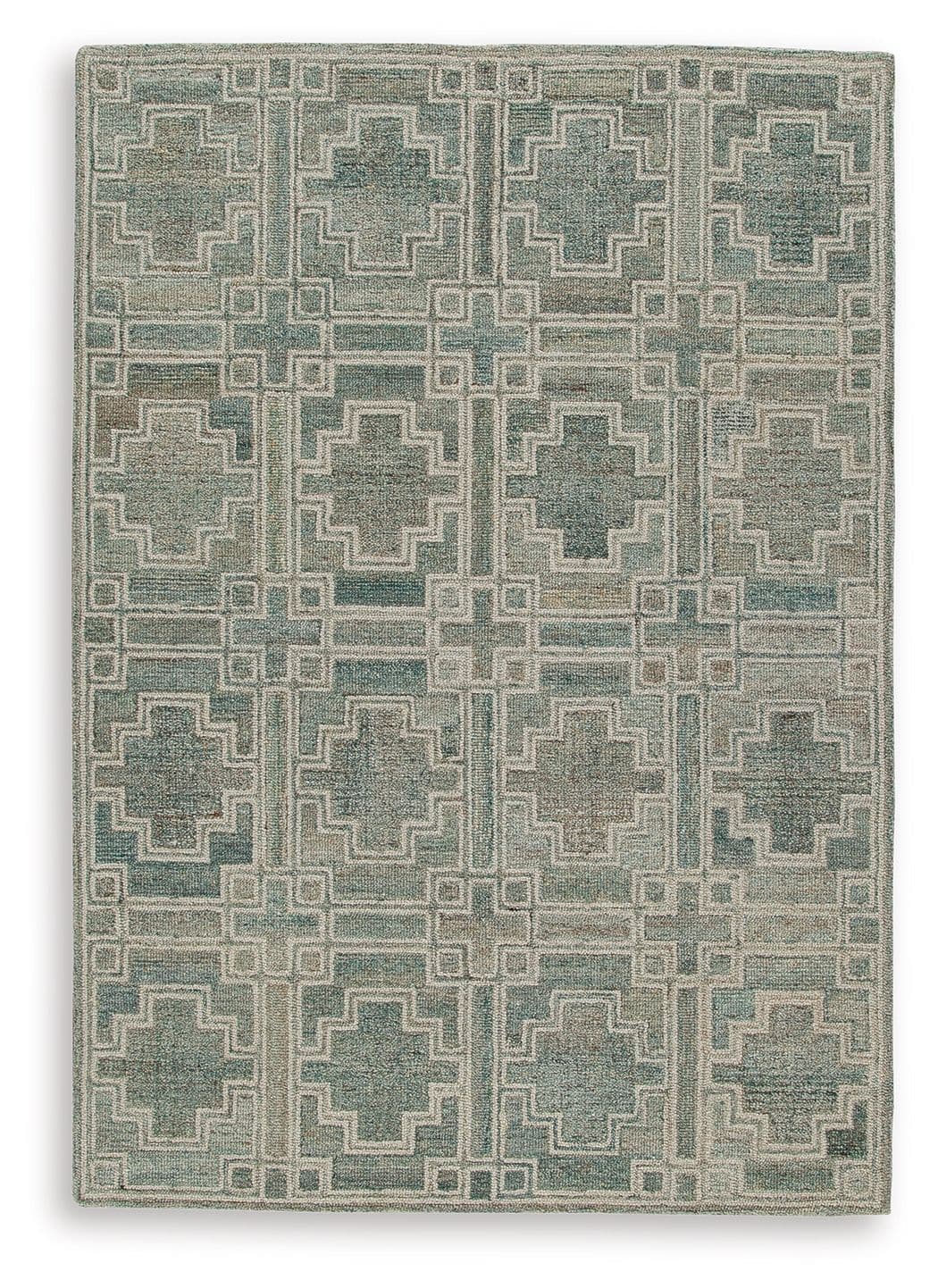 5' x 7' Rug · Turquoise / Ivory