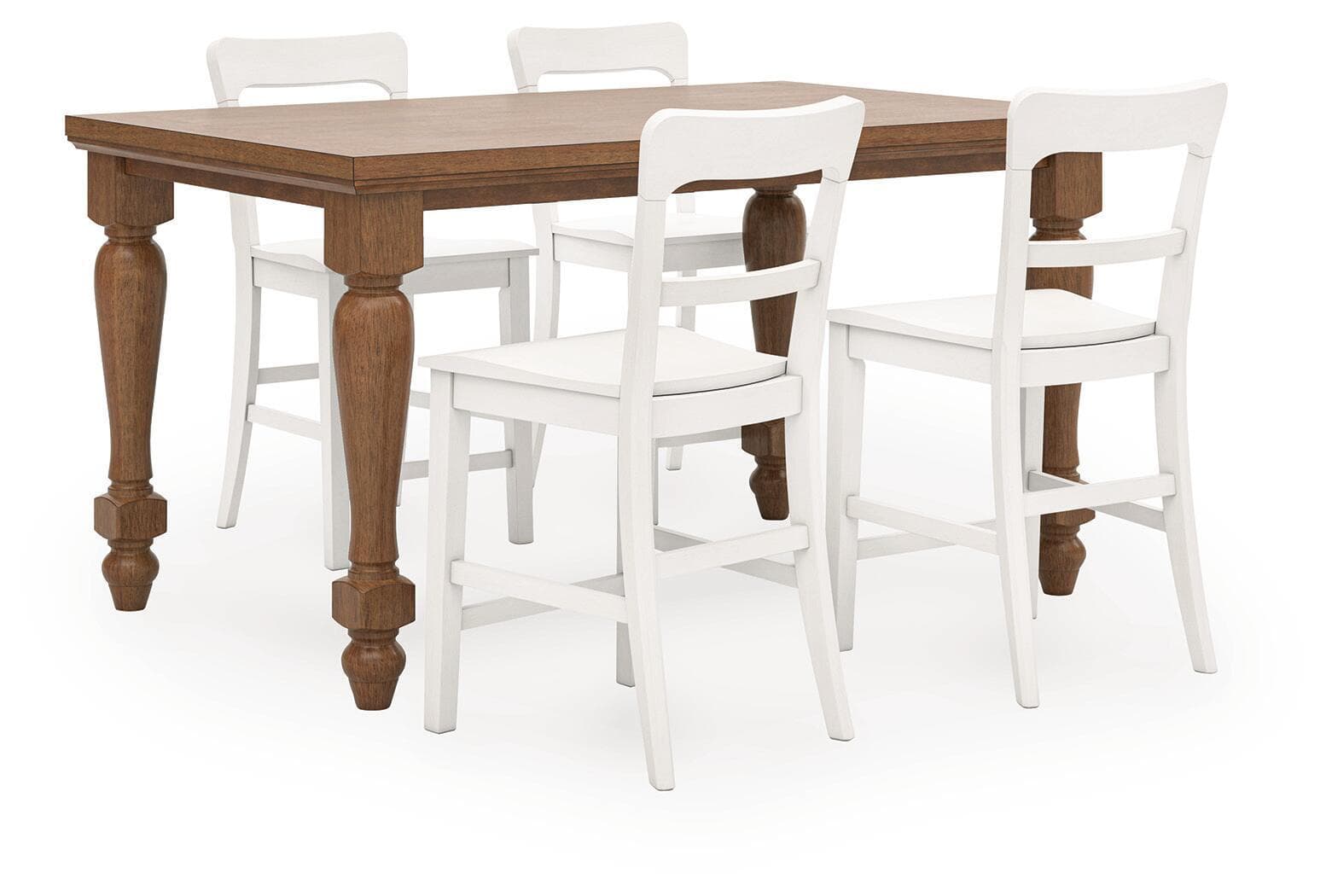 Greddinton - 5 Pc. - Counter Height Dining Table And 4 Barstools - White