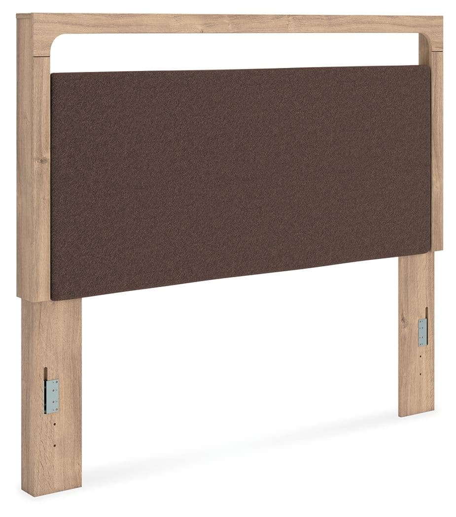 Kinlanni - Queen Upholstered Panel Headboard - Tan / Brown