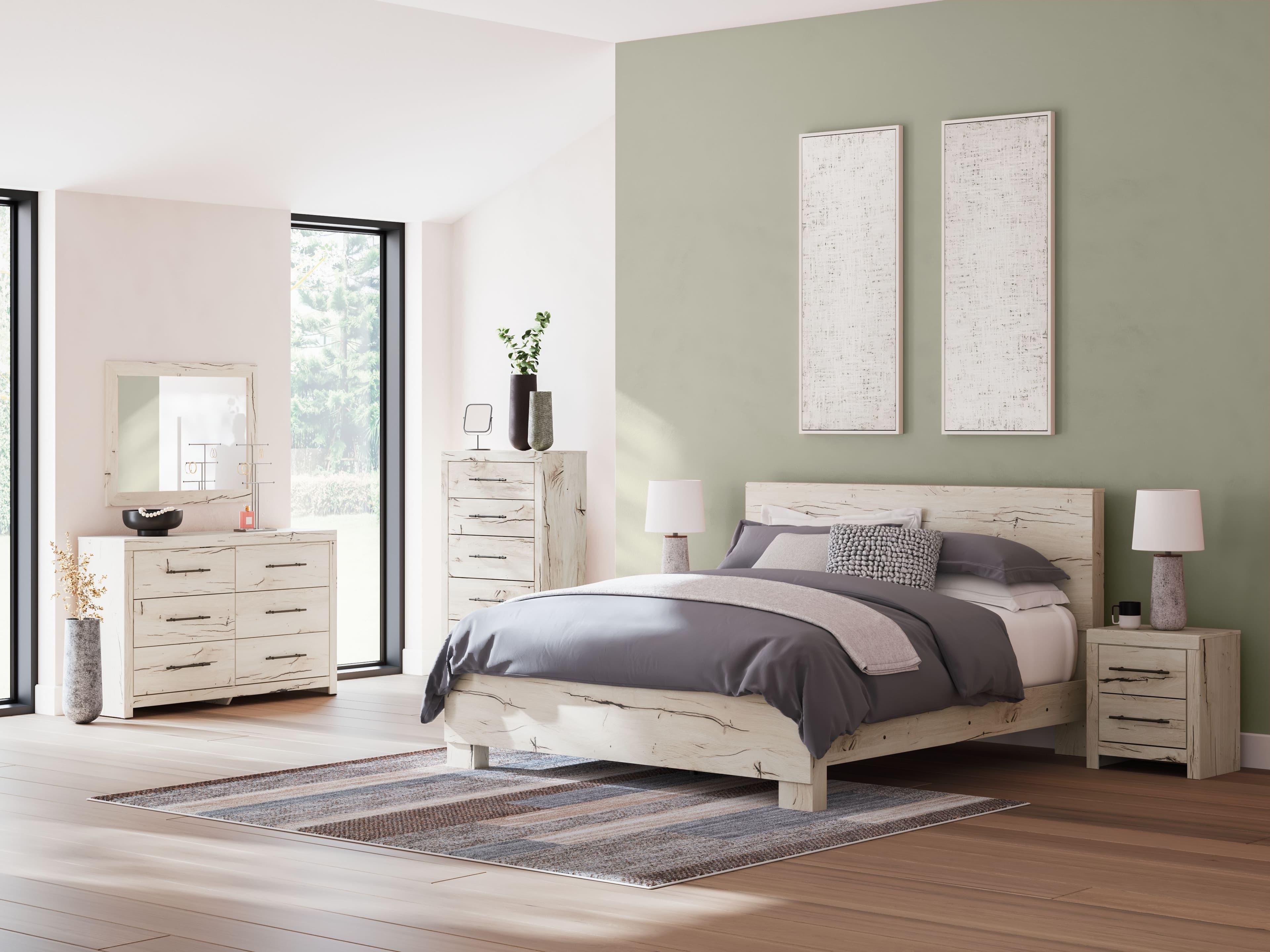 8 Pc. · Dresser, Mirror, Chest, King Panel Bed, 2 Nightstands