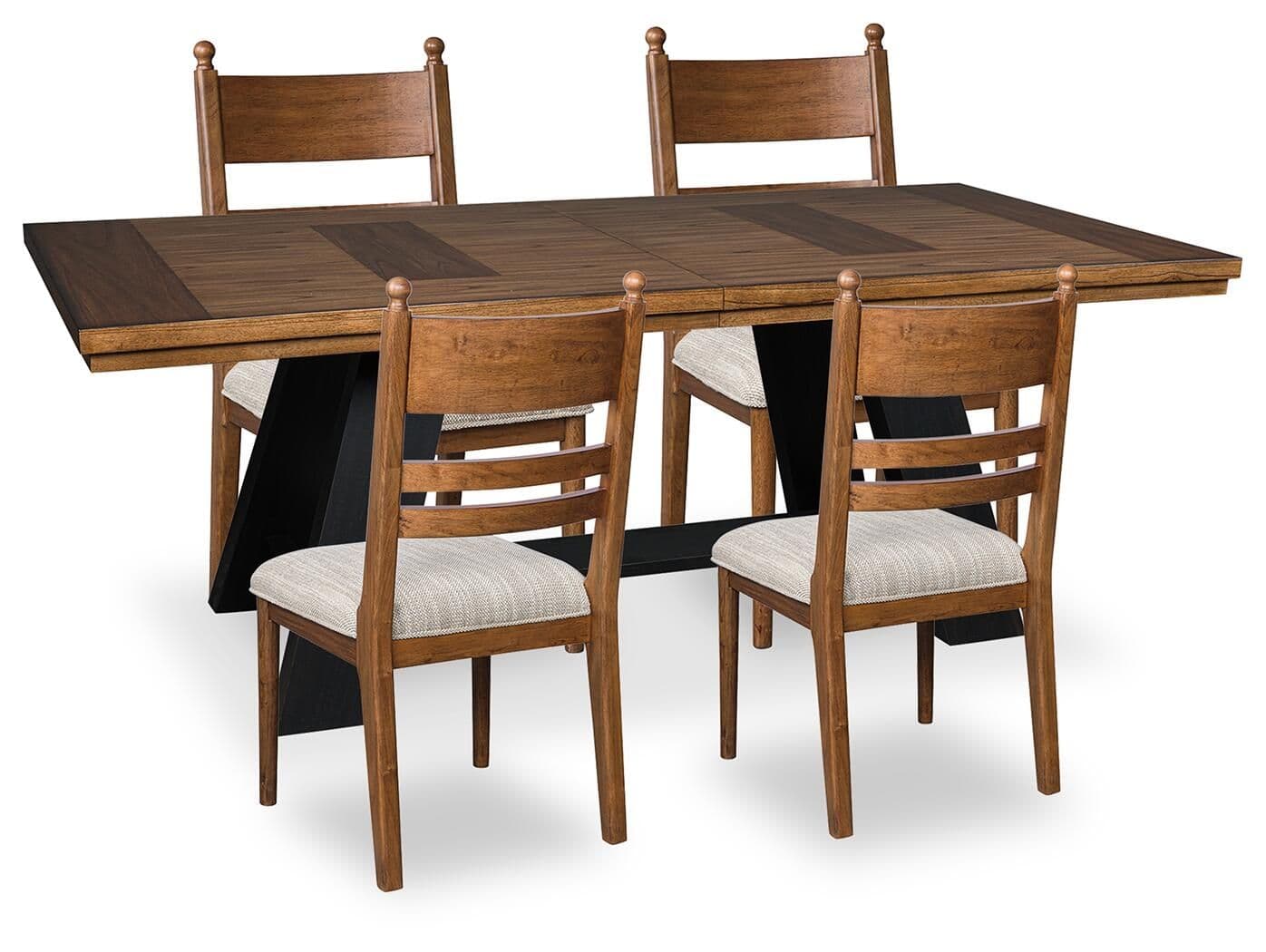 Greddinton - 5 Pc. - Extension Dining Table And 4 Upholstered Side Chairs - Brown / Black