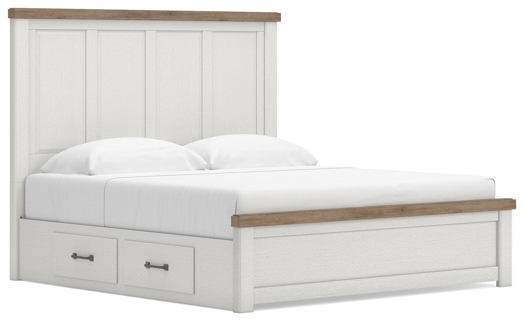 King Panel Bed With Under Bed Storage Unit