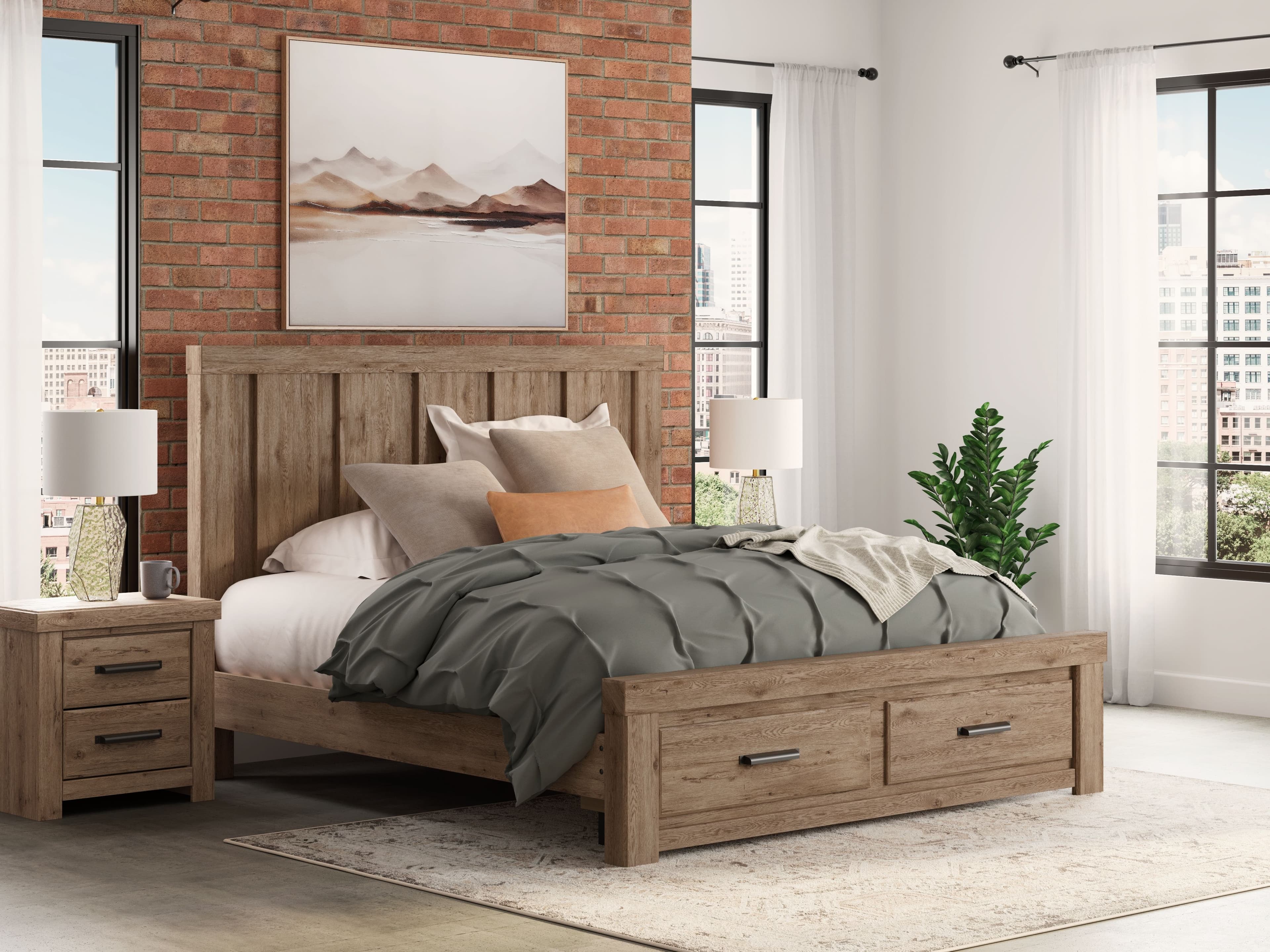 King Panel Storage Bed