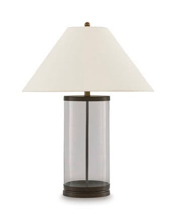 Junrow - Glass Table Lamp - Clear / Brown