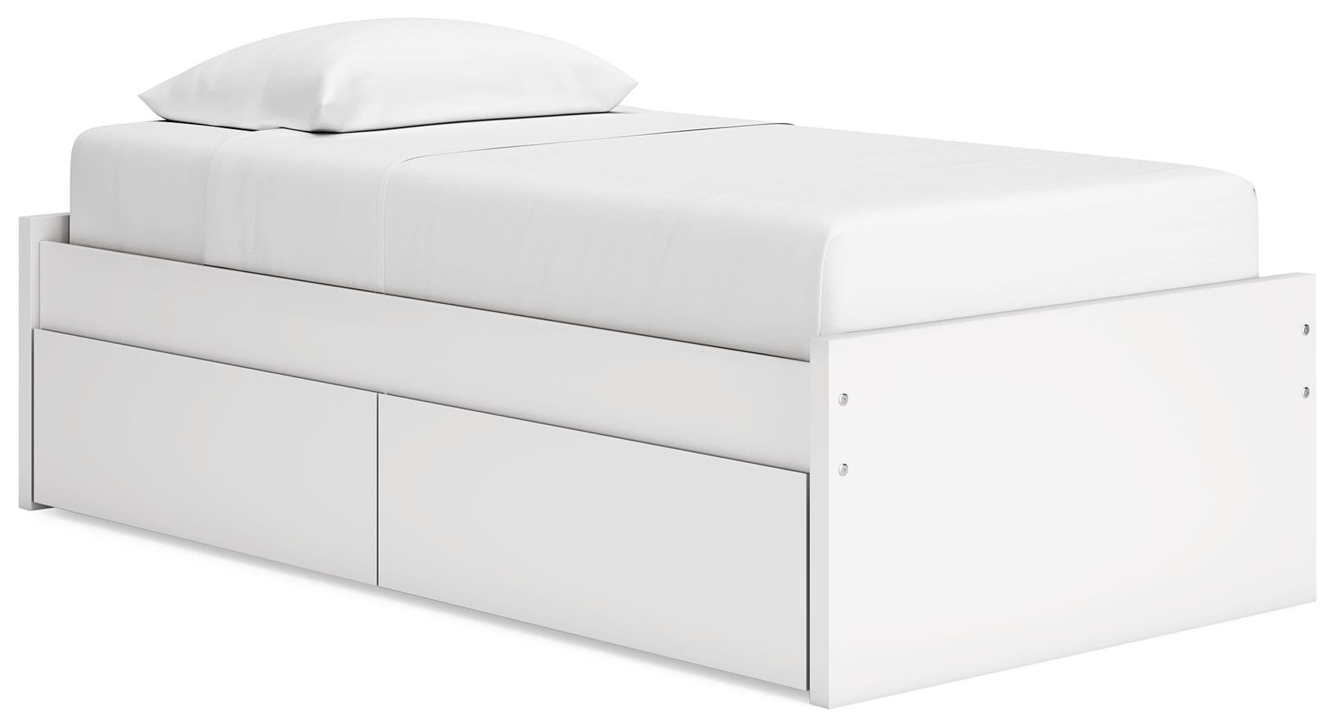 Twin Platform Bed With 1 Side Storage · White