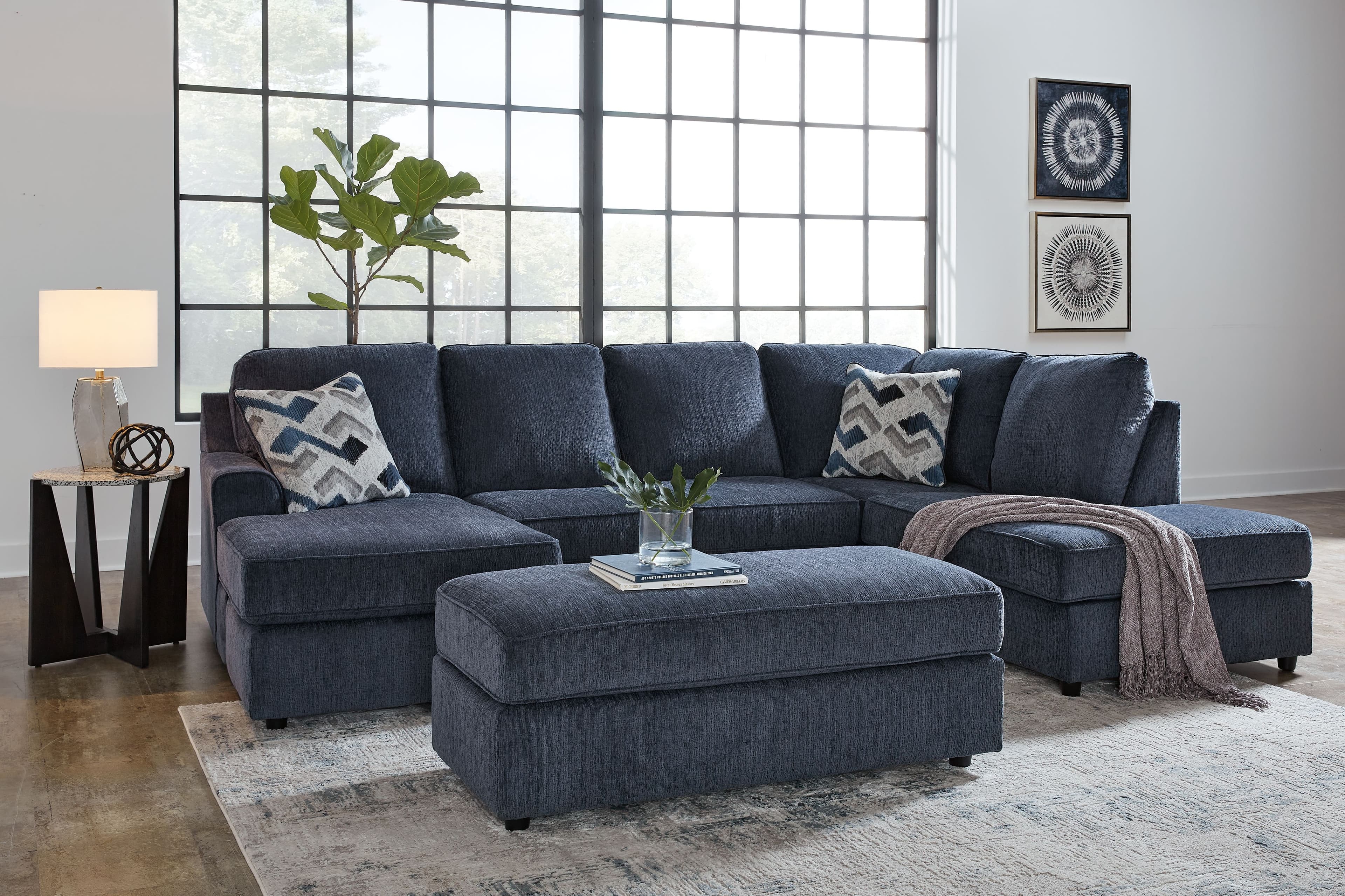 2-Piece Sectional With Laf Sofa Chaise, Ottoman