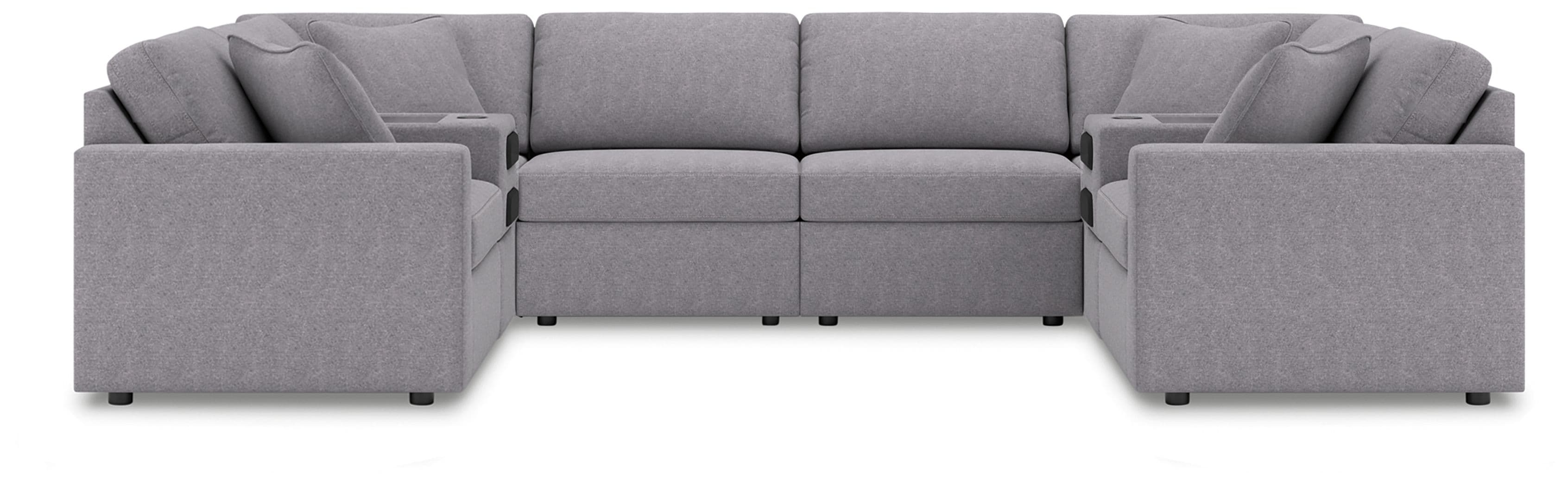 8-Piece Sectional With 2 Audio System Consoles And 2 Armless Chairs