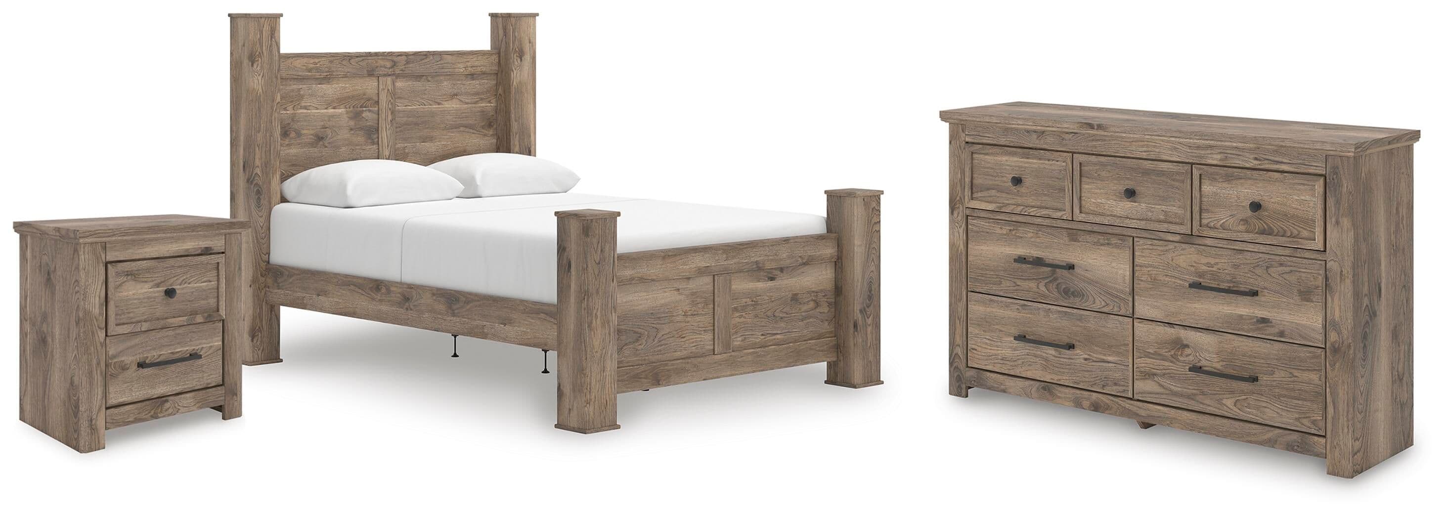 Rusticott - 3 Pc. - Queen Poster Bed, Dresser And Nightstand - Brown