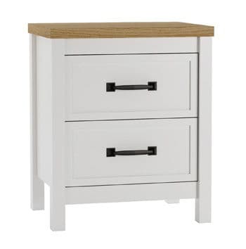 Kerisden - Two Drawer Night Stand - White / Brown