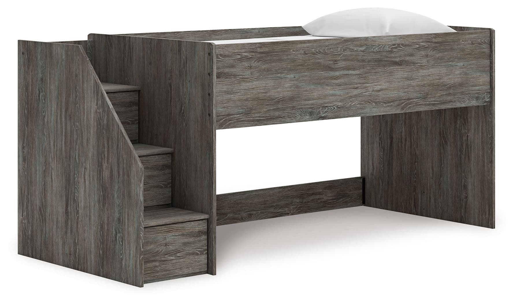 Twin Loft Bed With Left Storage Steps