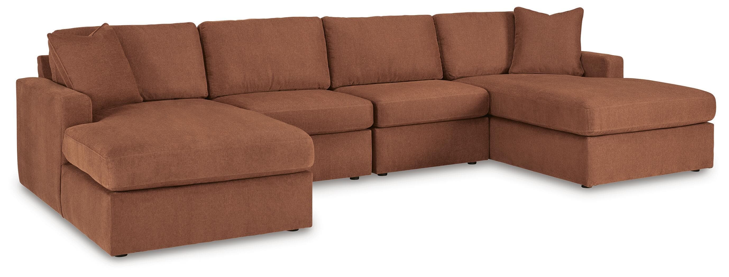 4-Piece Double Storage Chaise Sectional · Spice