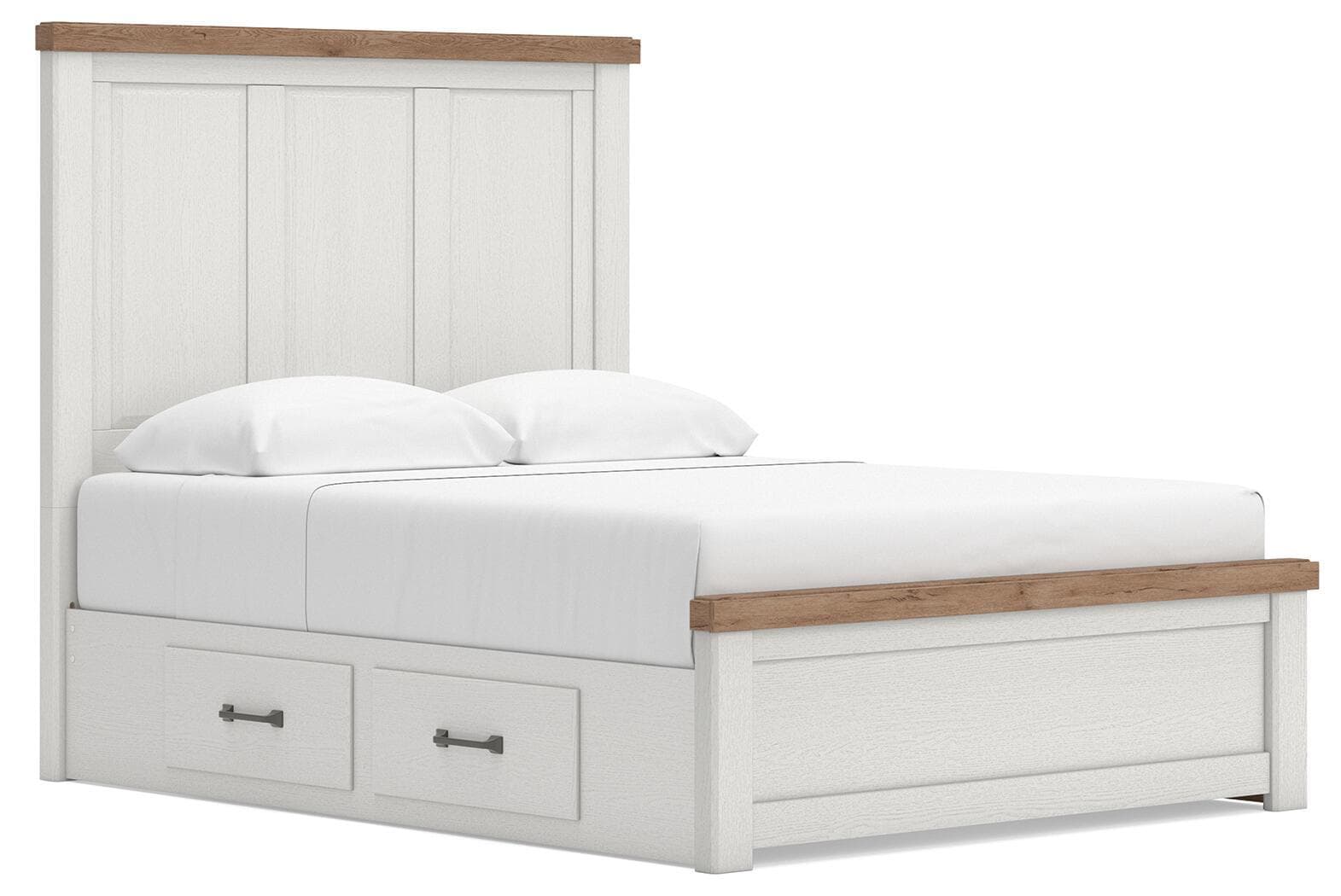Queen Panel Bed With 2 Under Bed Storage Units