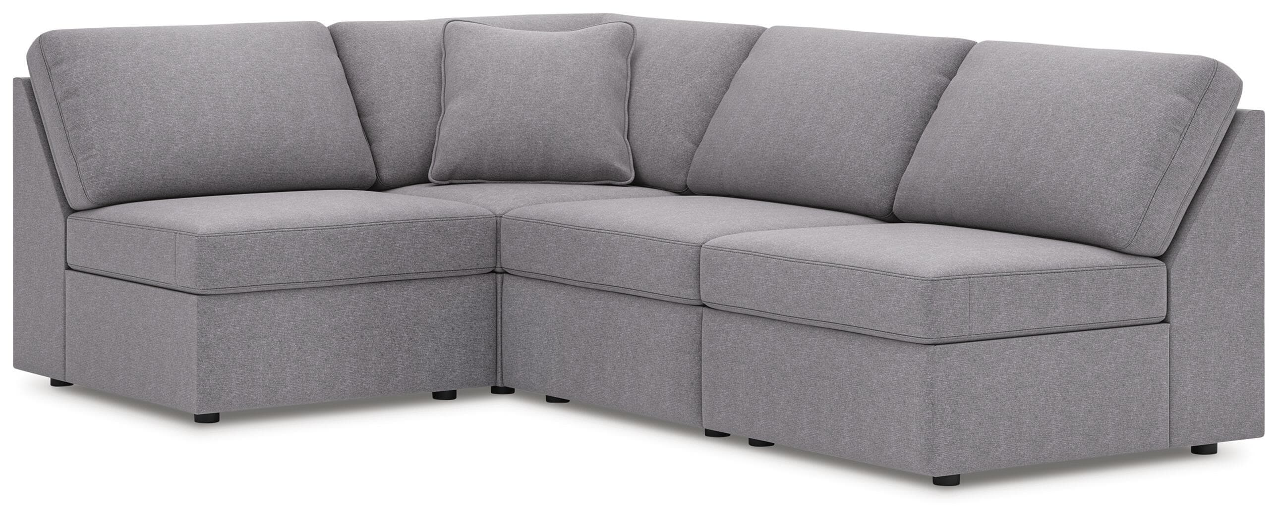 4-Piece Sectional With 3 Armless Chairs