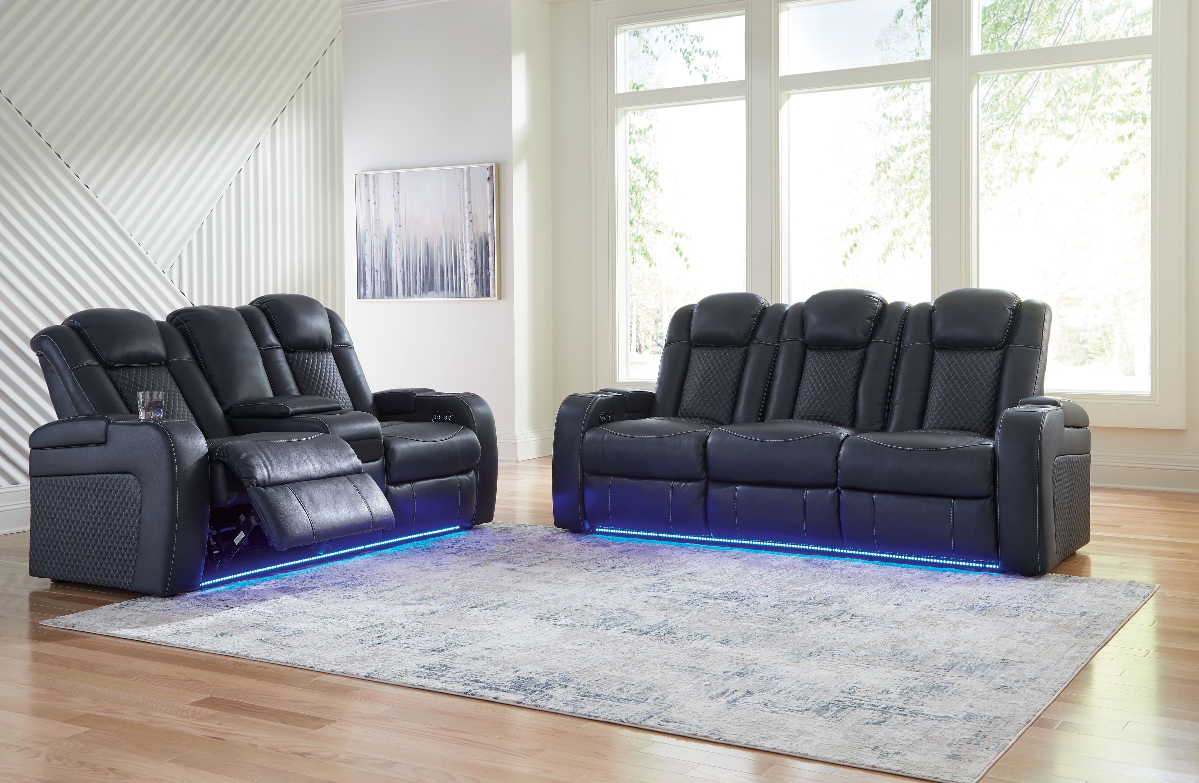 2 Pc. · Power Reclining Sofa, Power Reclining Loveseat · Sapphire