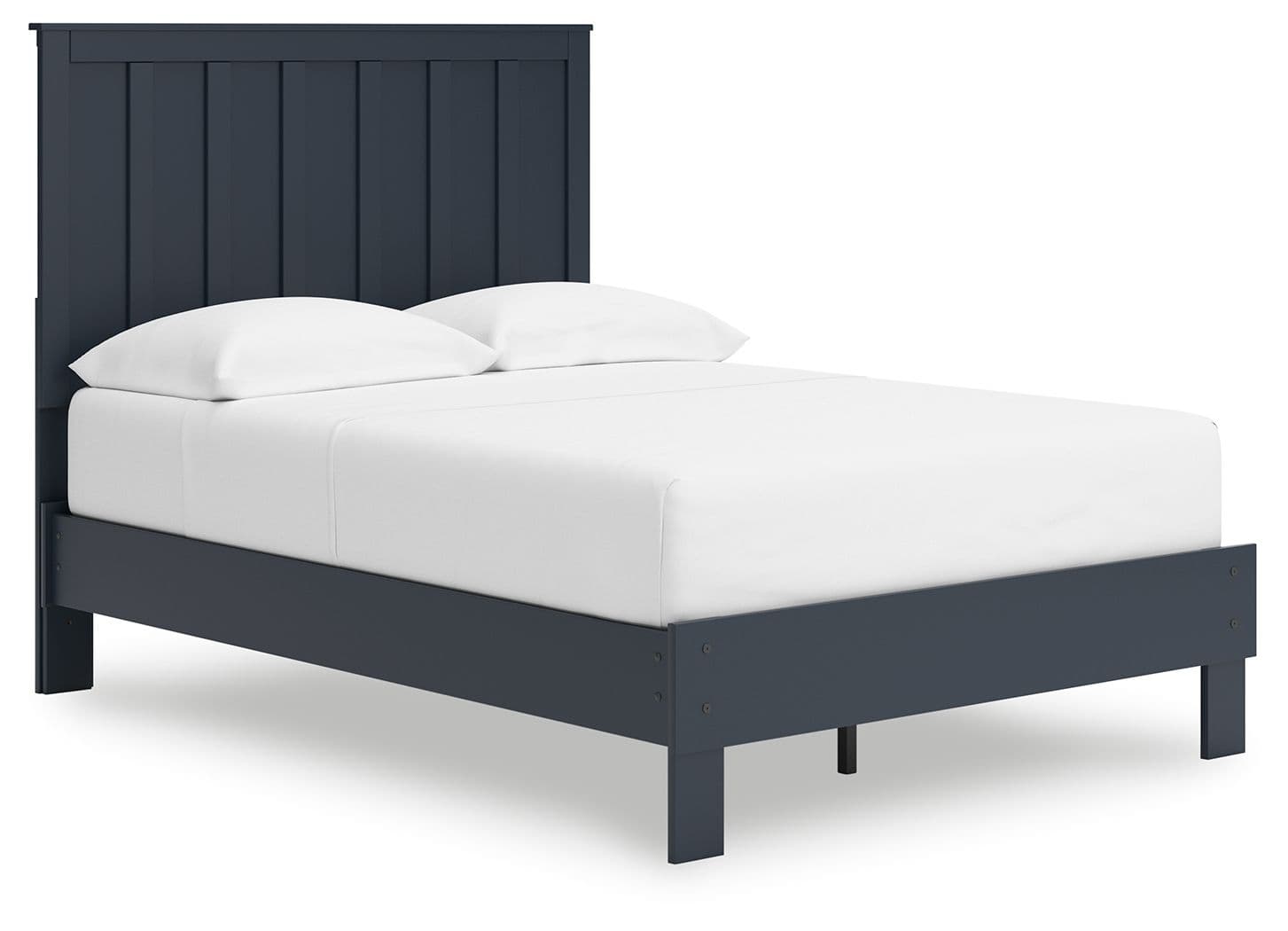 Full Platform Bed With Panel Headboard