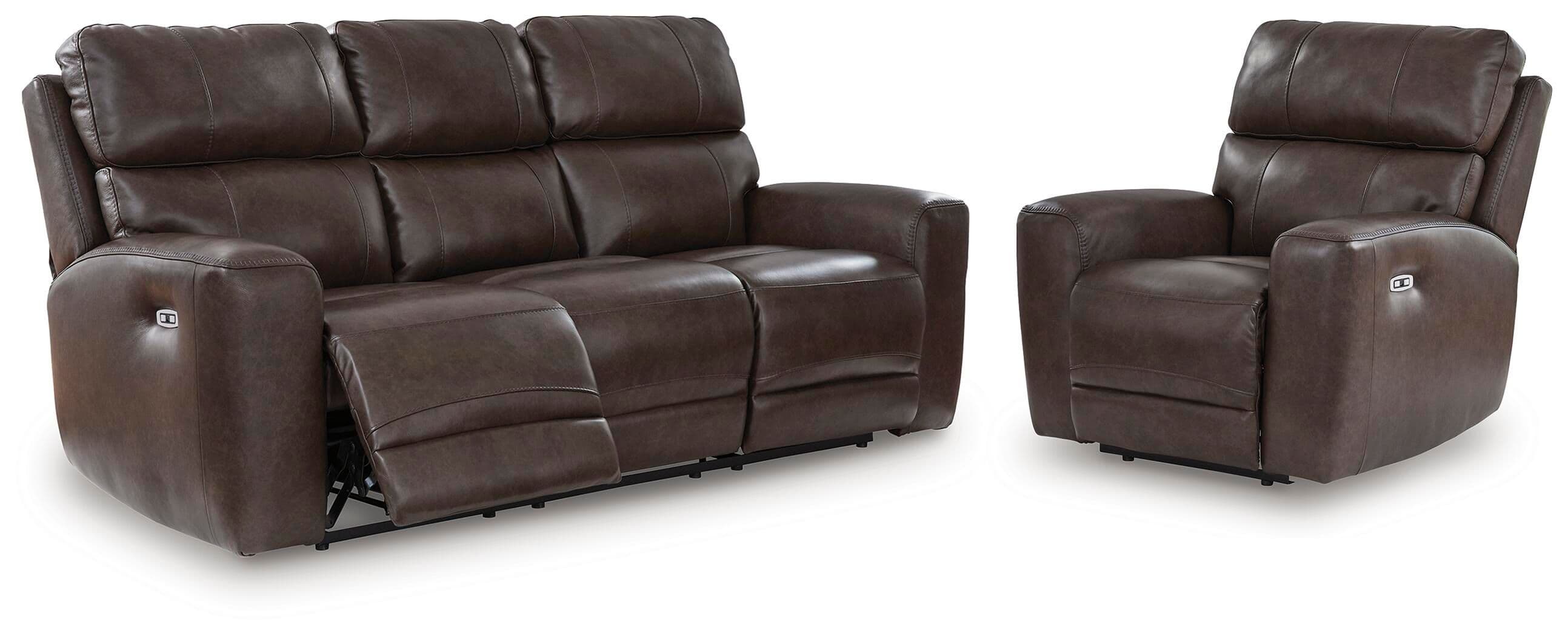 Crossplex - 2 Pc. - Power Reclining Sofa And Power Recliner - Smoke