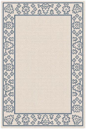 Desbrook - Indoor/Outdoor 5' x 7' Rug - Ivory / Blue