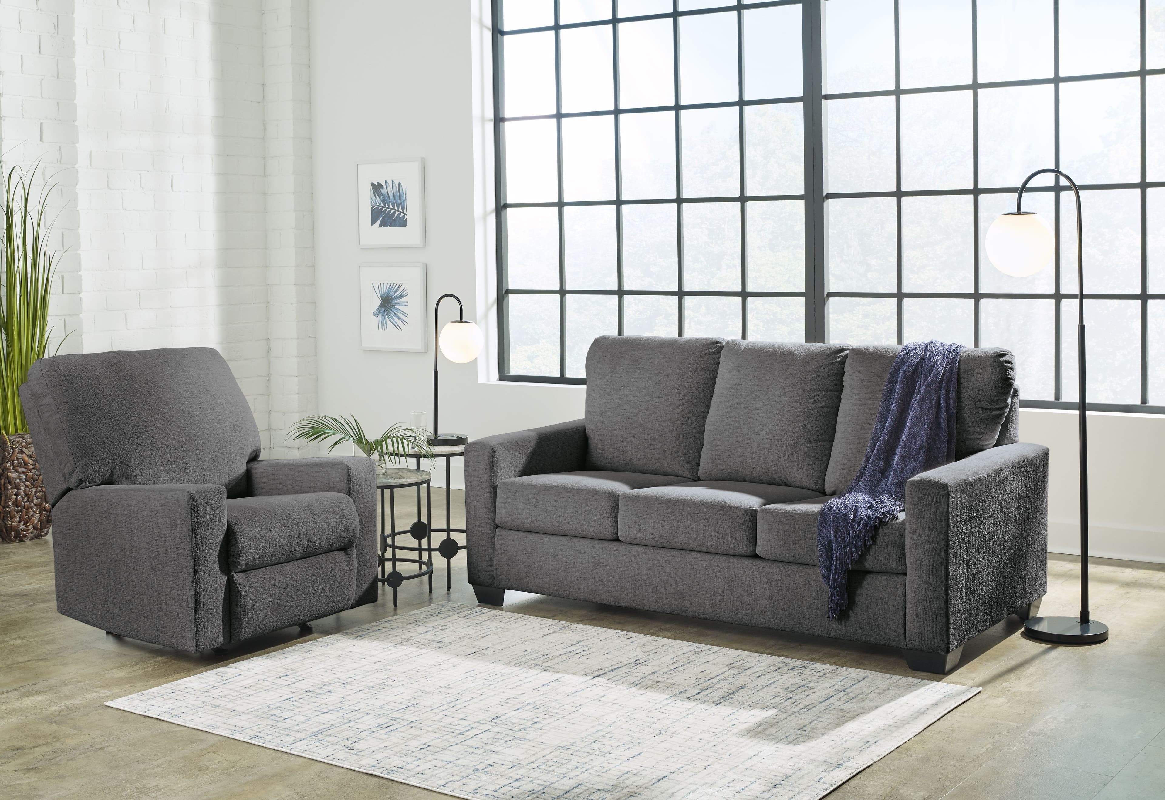 Full Sofa Sleeper, Rocker Recliner · Pewter