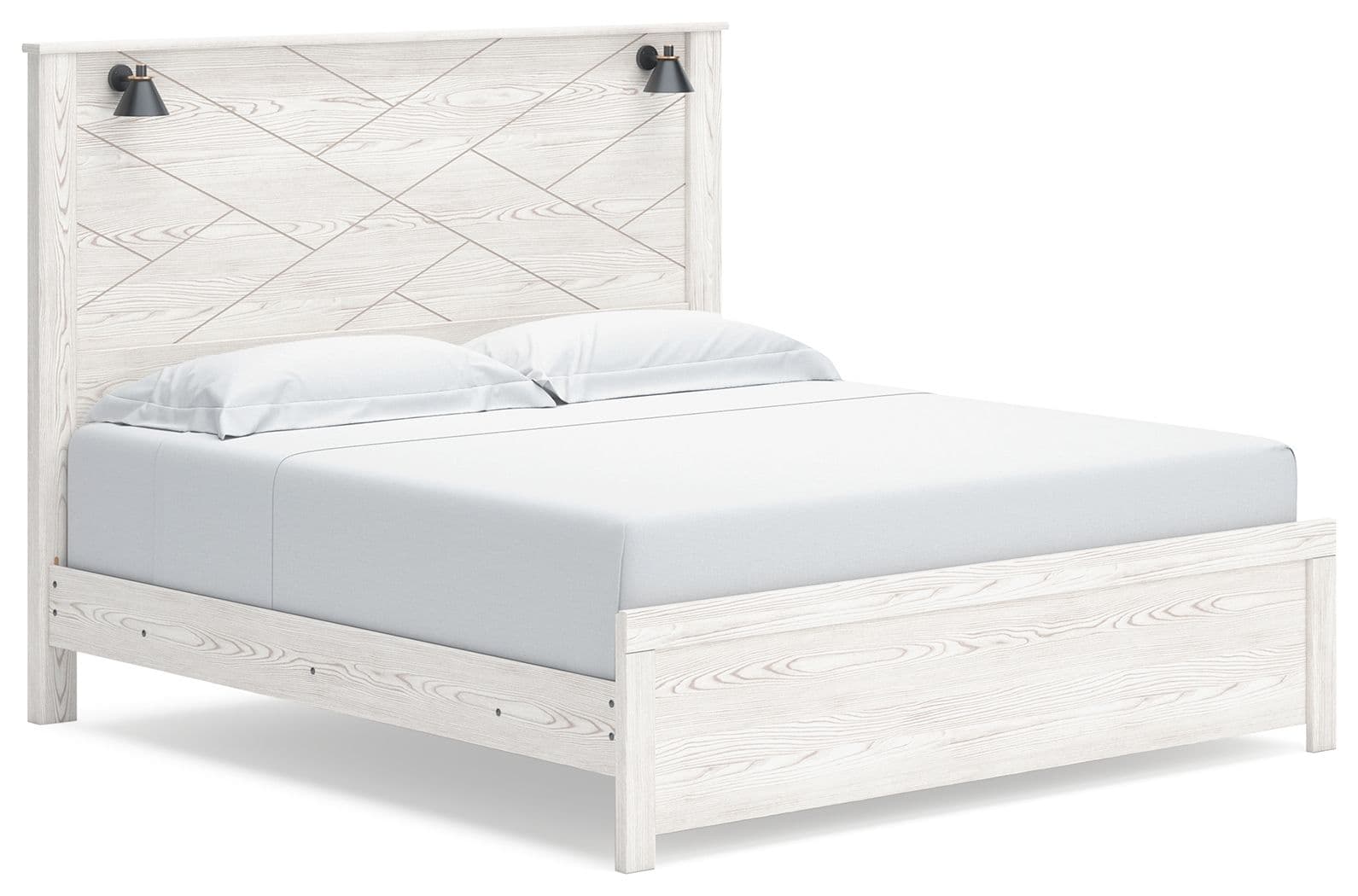 King Panel Bed With Sconces