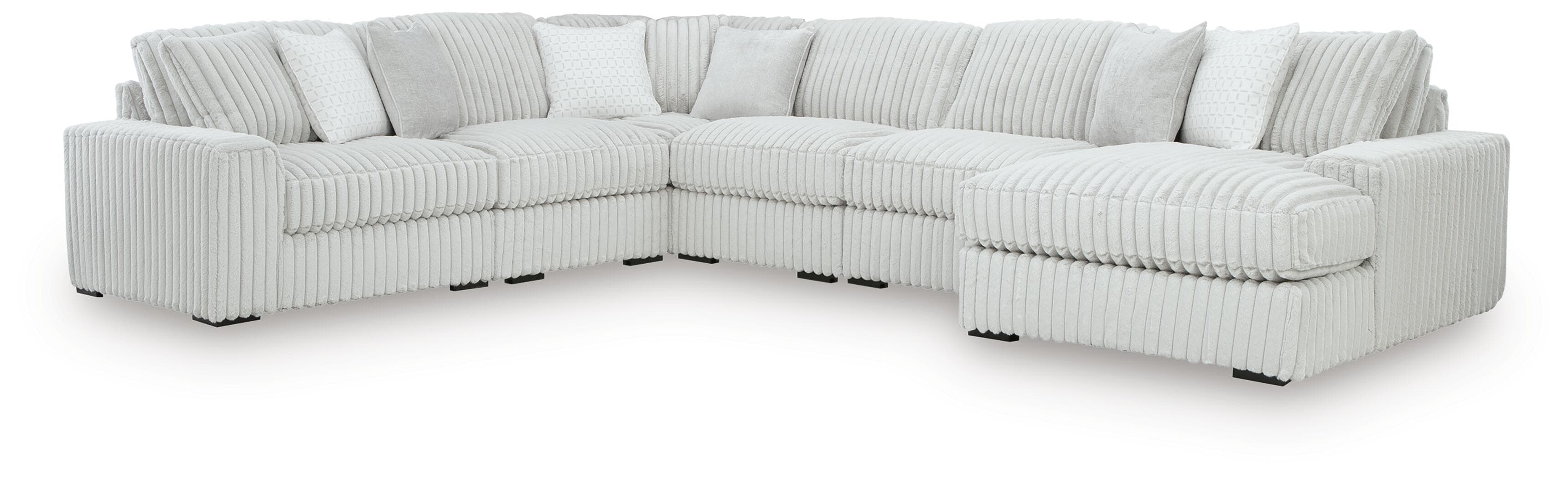 Stupendous - 6-Piece Sectional With RAF Corner Chaise - Alloy