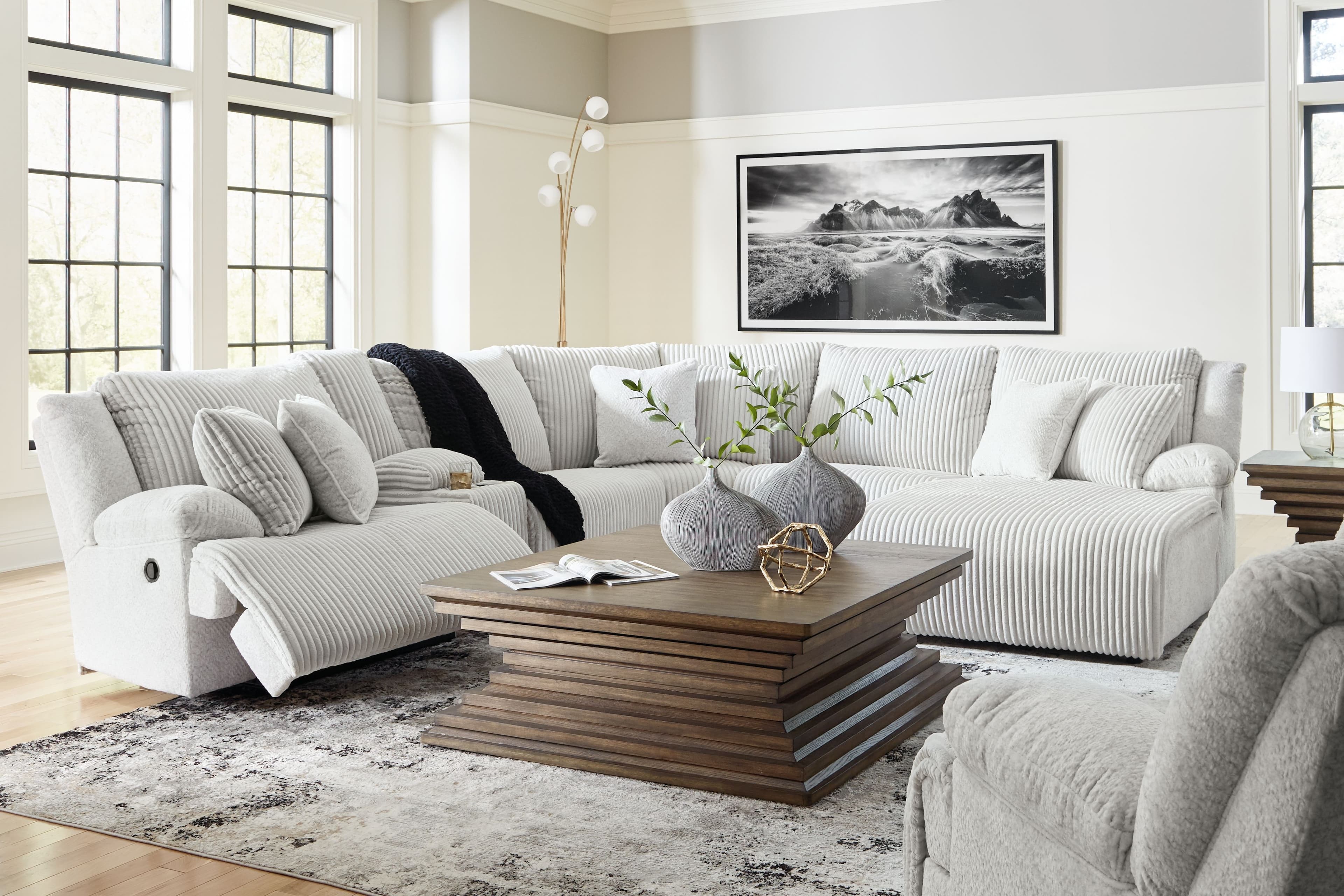 7 Pc. · 6-Piece Reclining Sectional With Raf Chaise, Rocker Recliner