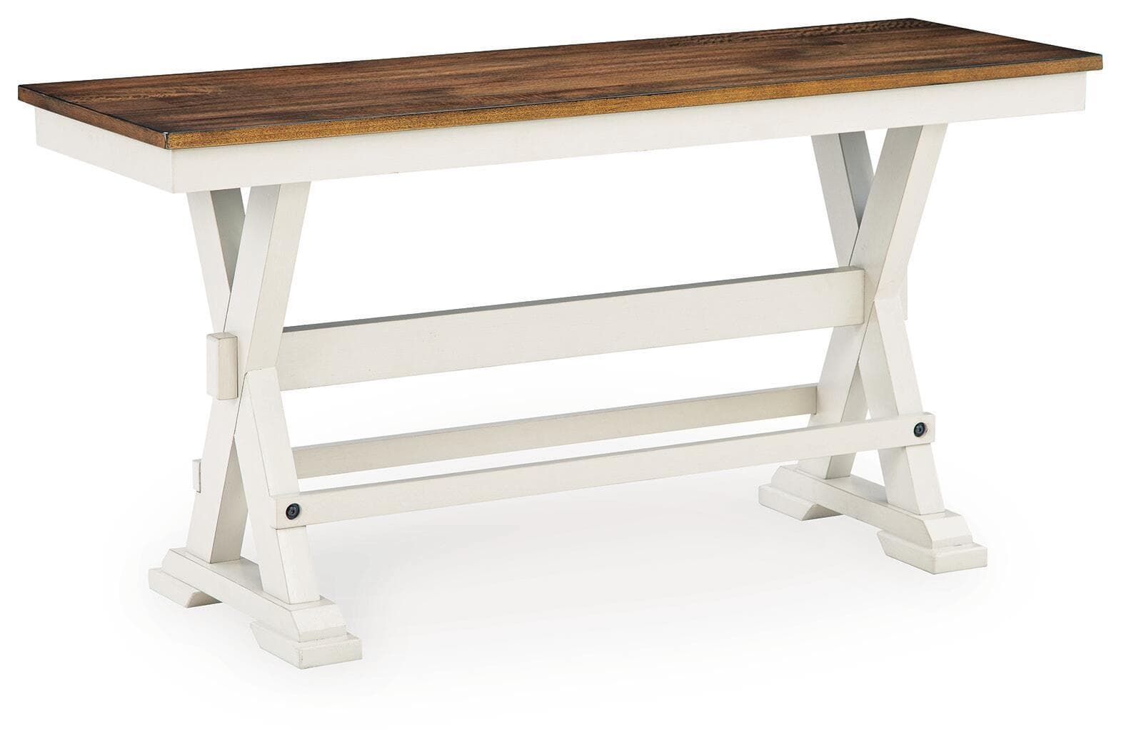 Brinfern - Large Counter Dining Room Bench - Brown / Antique White