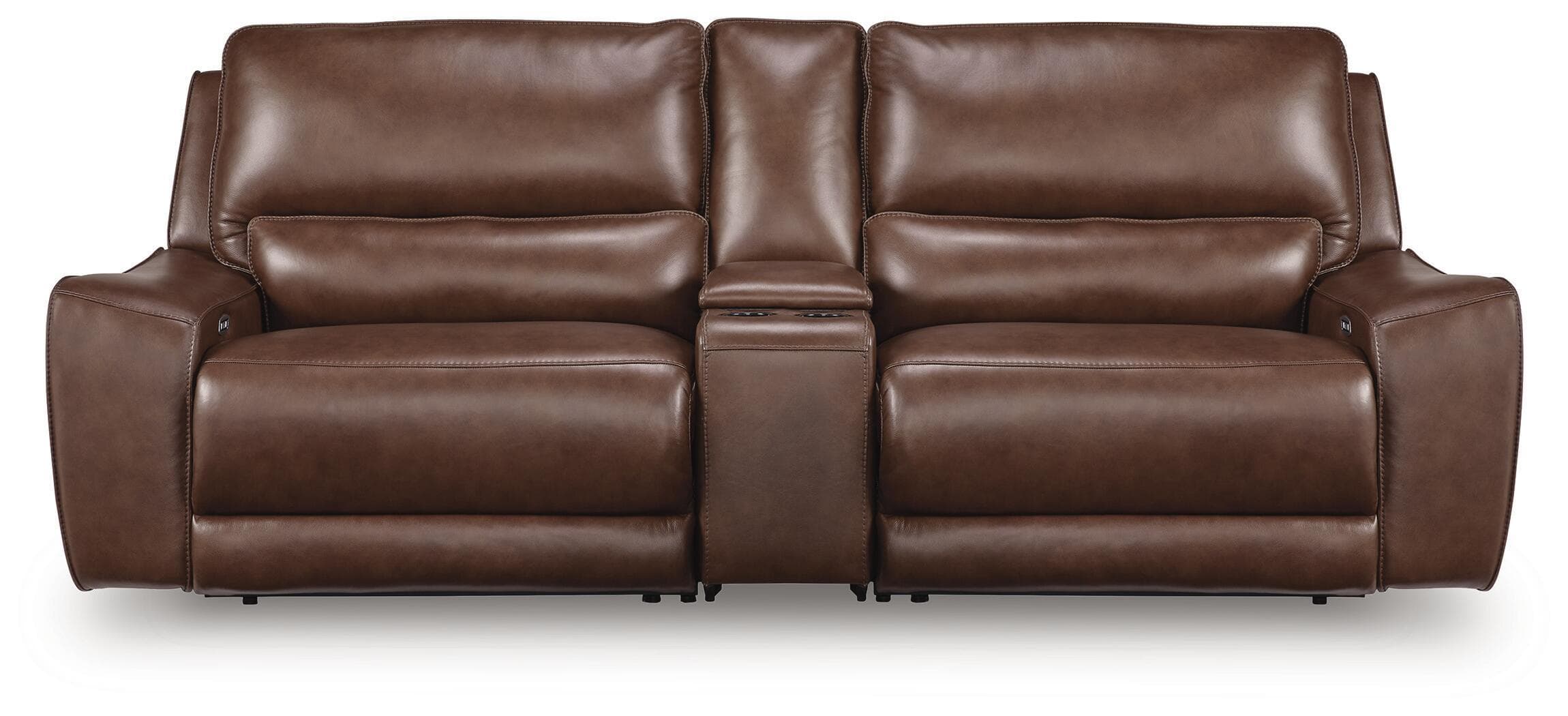 DeepWakes - 3-Piece Power Reclining Sectional With Storage Console - Canyon