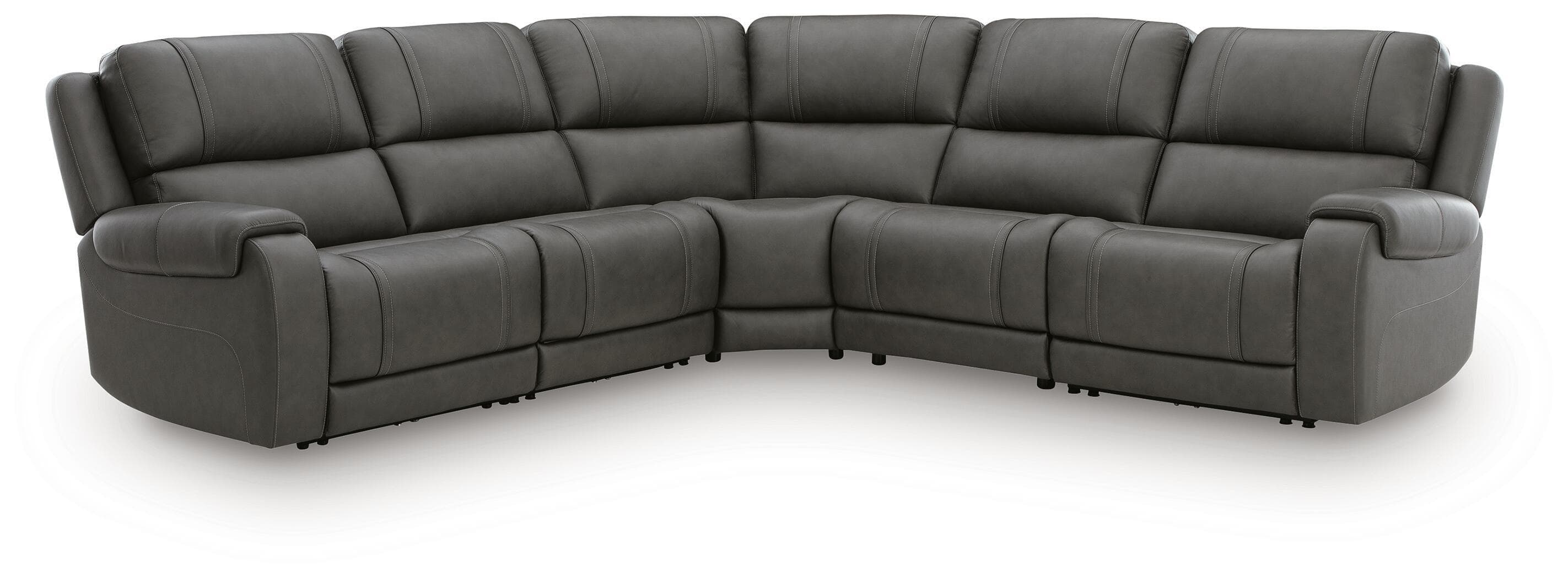 5-Piece Power Reclining Sectional With 2 Power Armless Recliners
