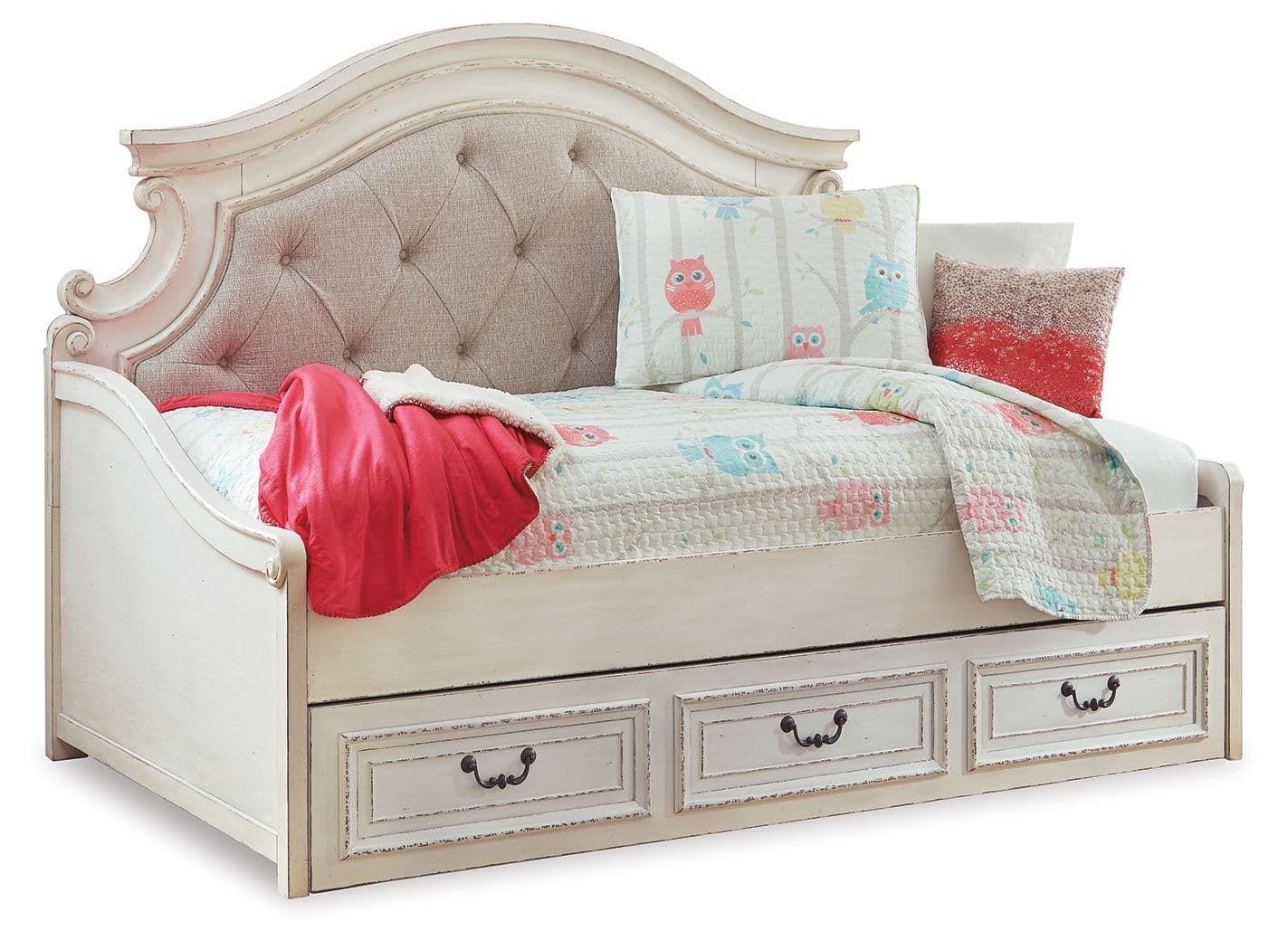 Realyn - Twin Day Bed With Storage - Chipped White