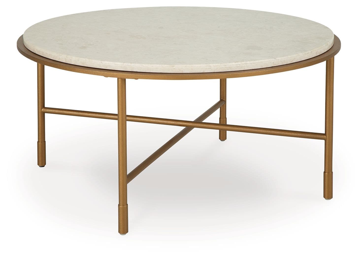 Alben - Round Cocktail Table - Antique Gold