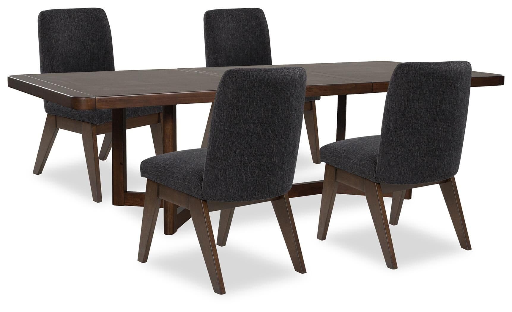 Dilenno - 5 Pc. - Extension Dining Table And 4 Chairs - Dark Brown