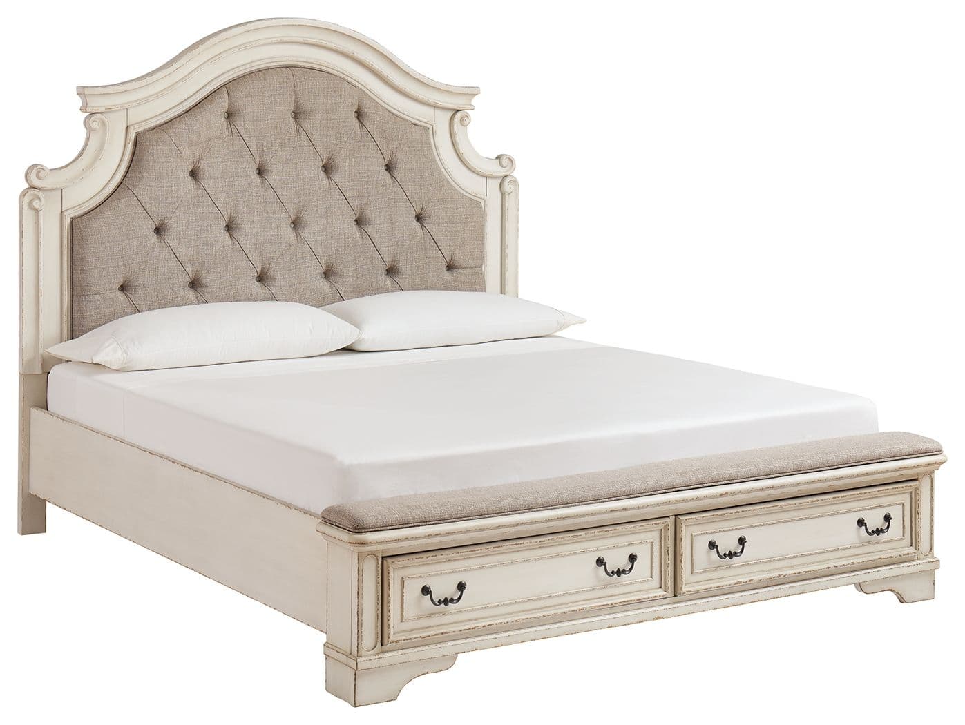 King Upholstered Bed · Two-tone
