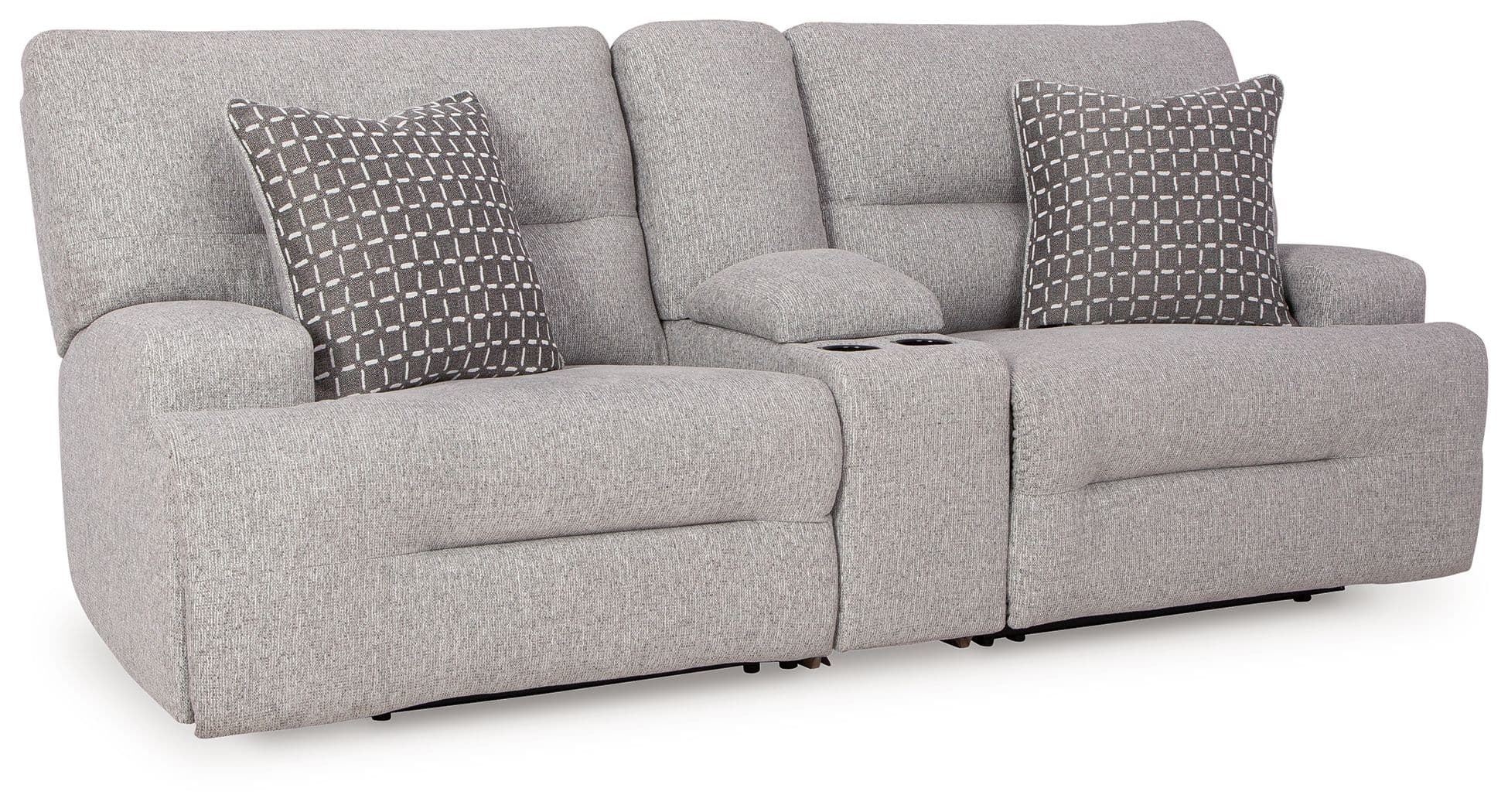3-Piece Power Reclining Sectional With Storage Console · Pewter