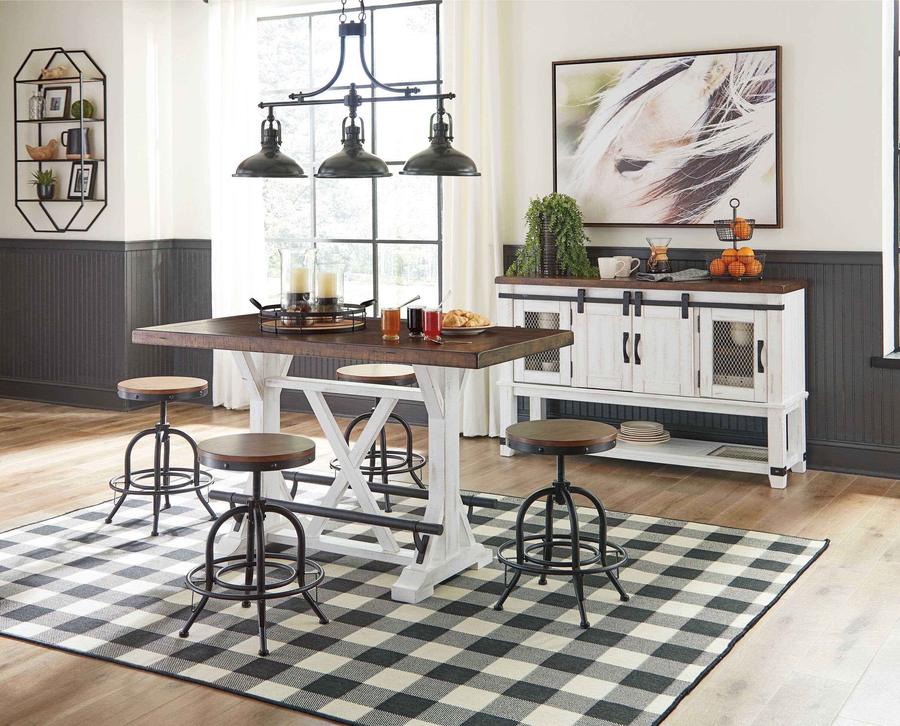6 Pc. · Counter Table, 4 Barstools, Server