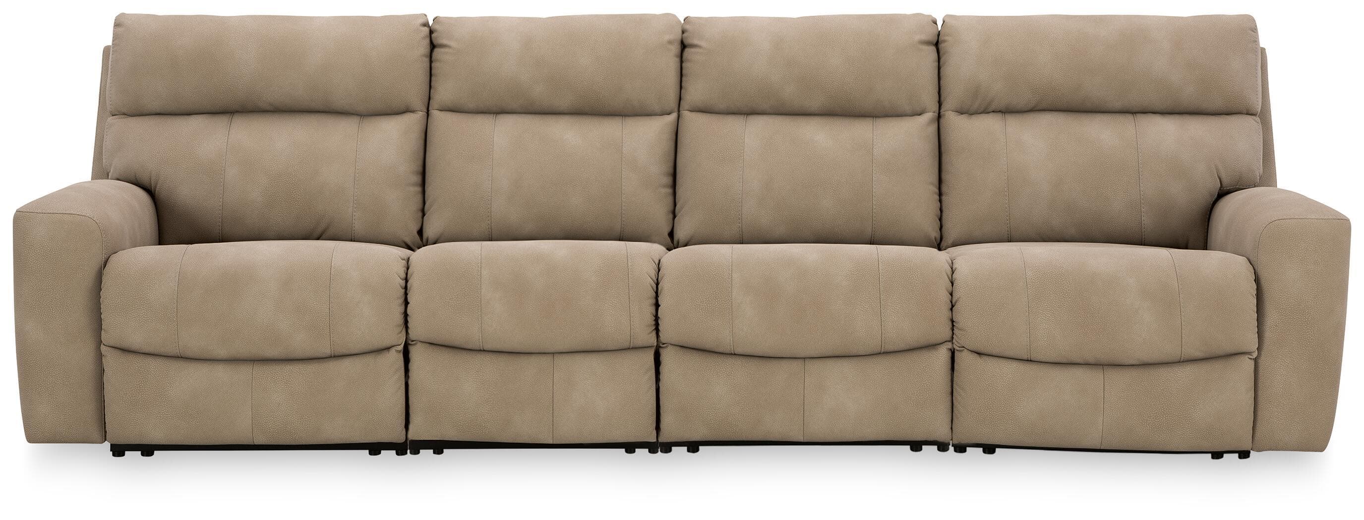 4-Piece Power Reclining Sectional With 2 Power Armless Recliners · Sand