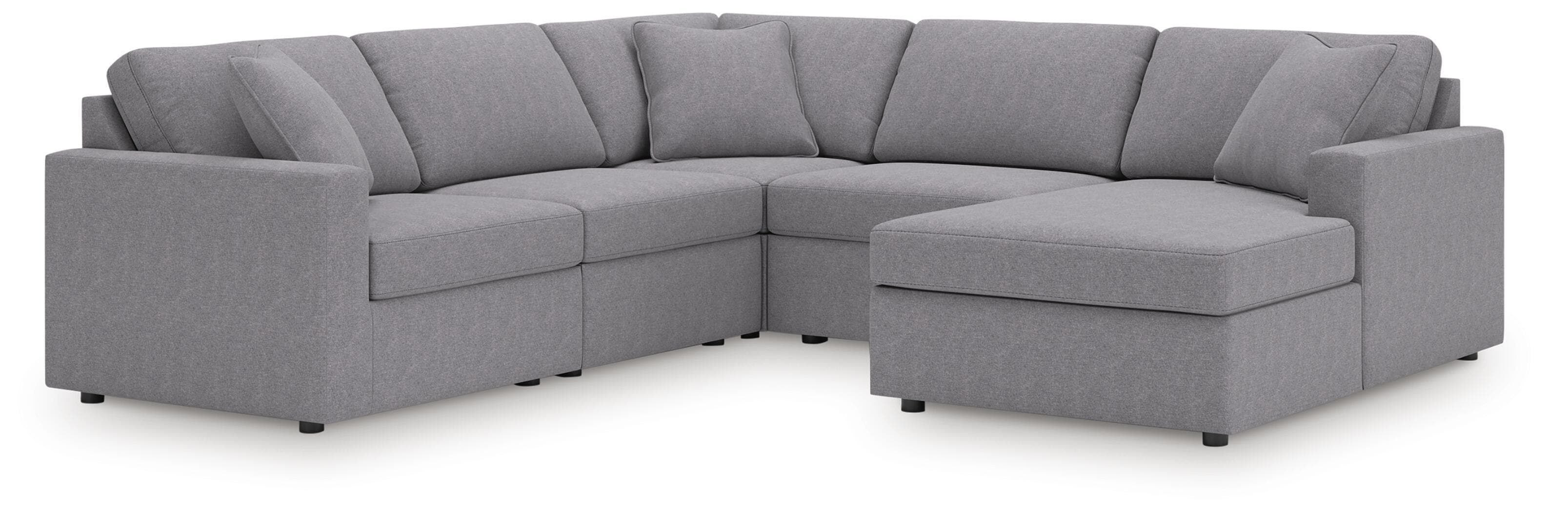 5-Piece Sectional With Raf Corner Chaise, With Laf Corner Chair