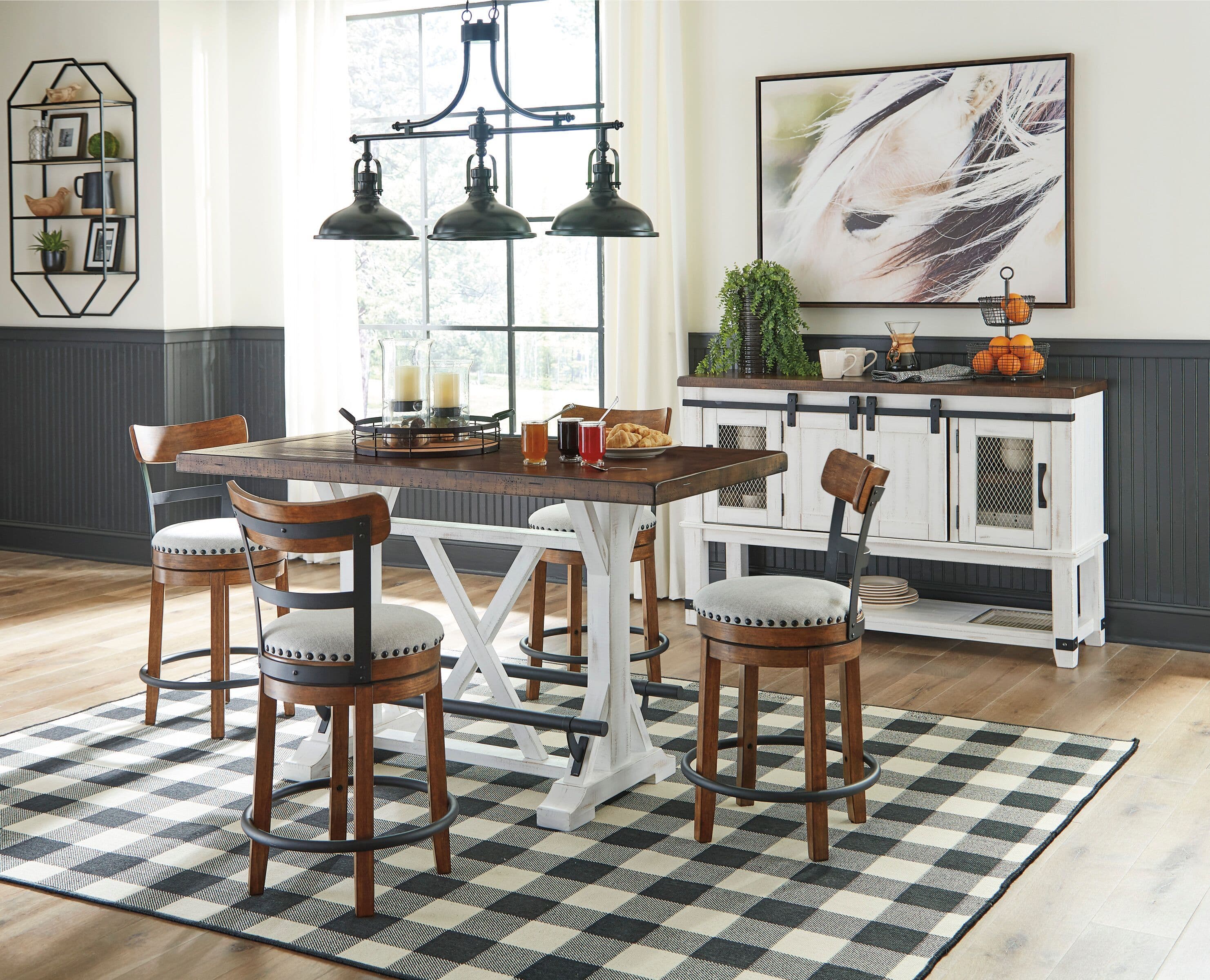 6 Pc. · Counter Table, 4 Counter Barstools, Server