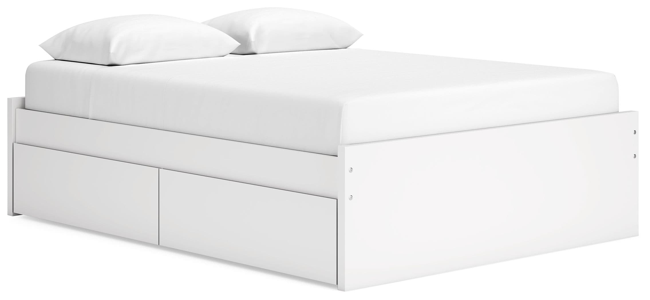 Queen Platform Bed With 2 Side Storage · White