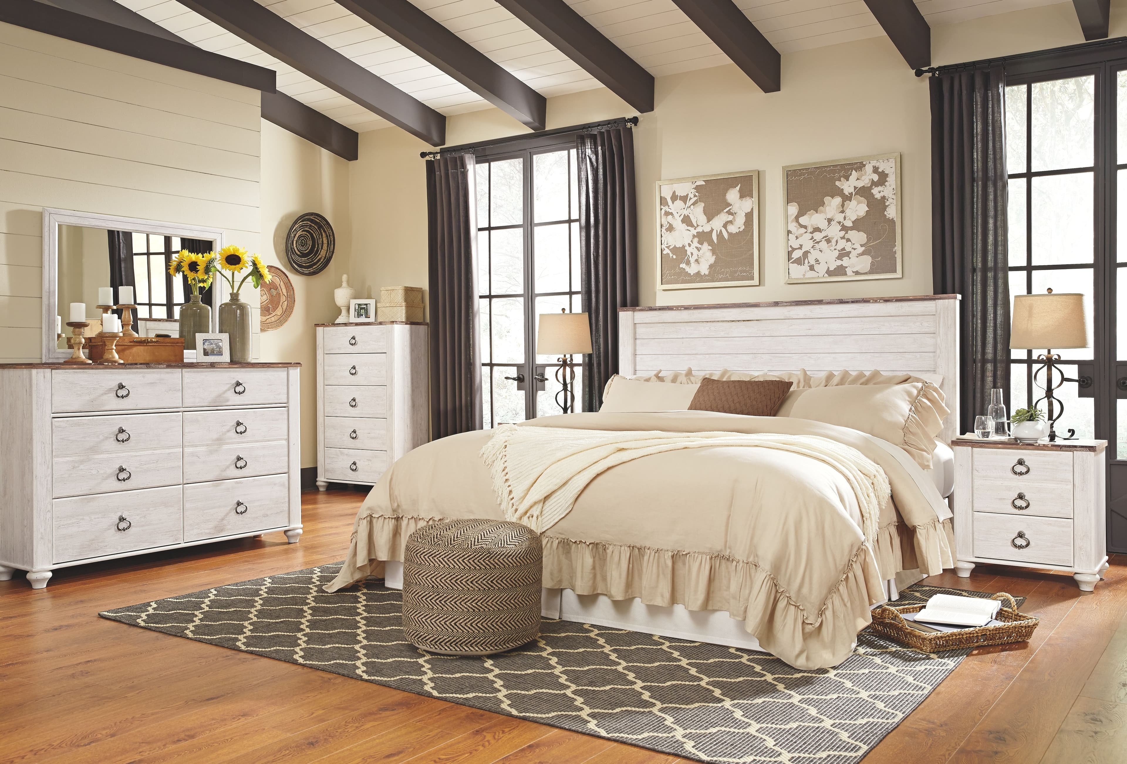 3 Pc. · Dresser, Mirror, King Panel Headboard