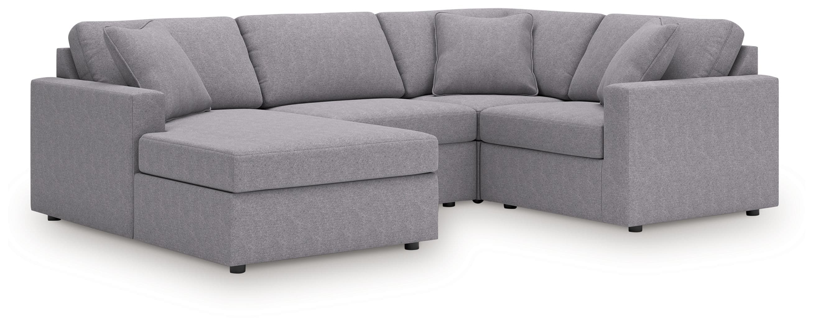 4-Piece Sectional With Laf Corner Chaise, With Raf Corner Chair
