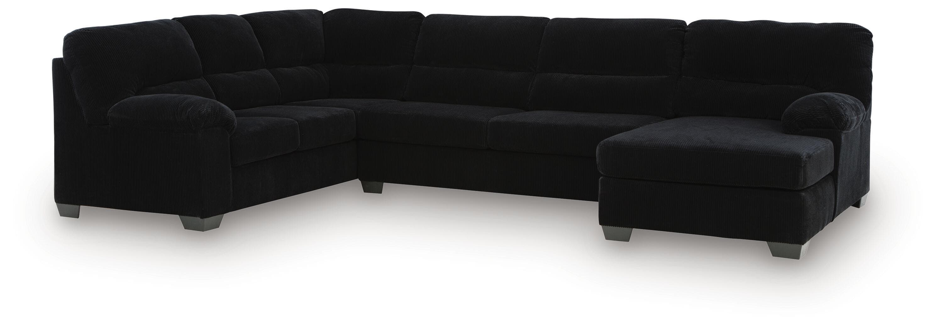 SimpleJoy - 3-Piece Sectional With RAF Corner Chaise - Onyx